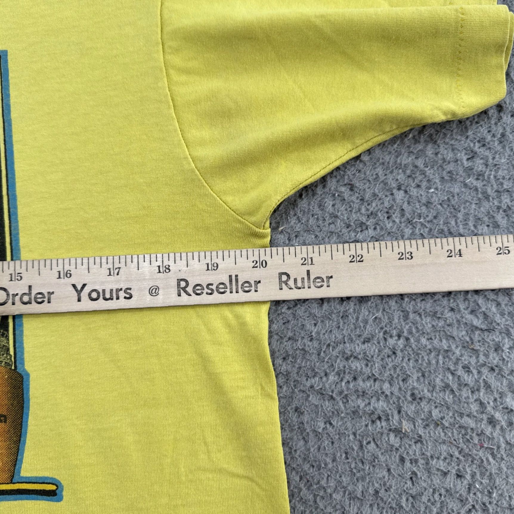 Fruit Of The Loom VINTAGE Fruit of the Loom Shirt Mens L Yellow 90s Single Stitch T-Shirt Size US L / EU 52-54 / 3 - 6 Thumbnail