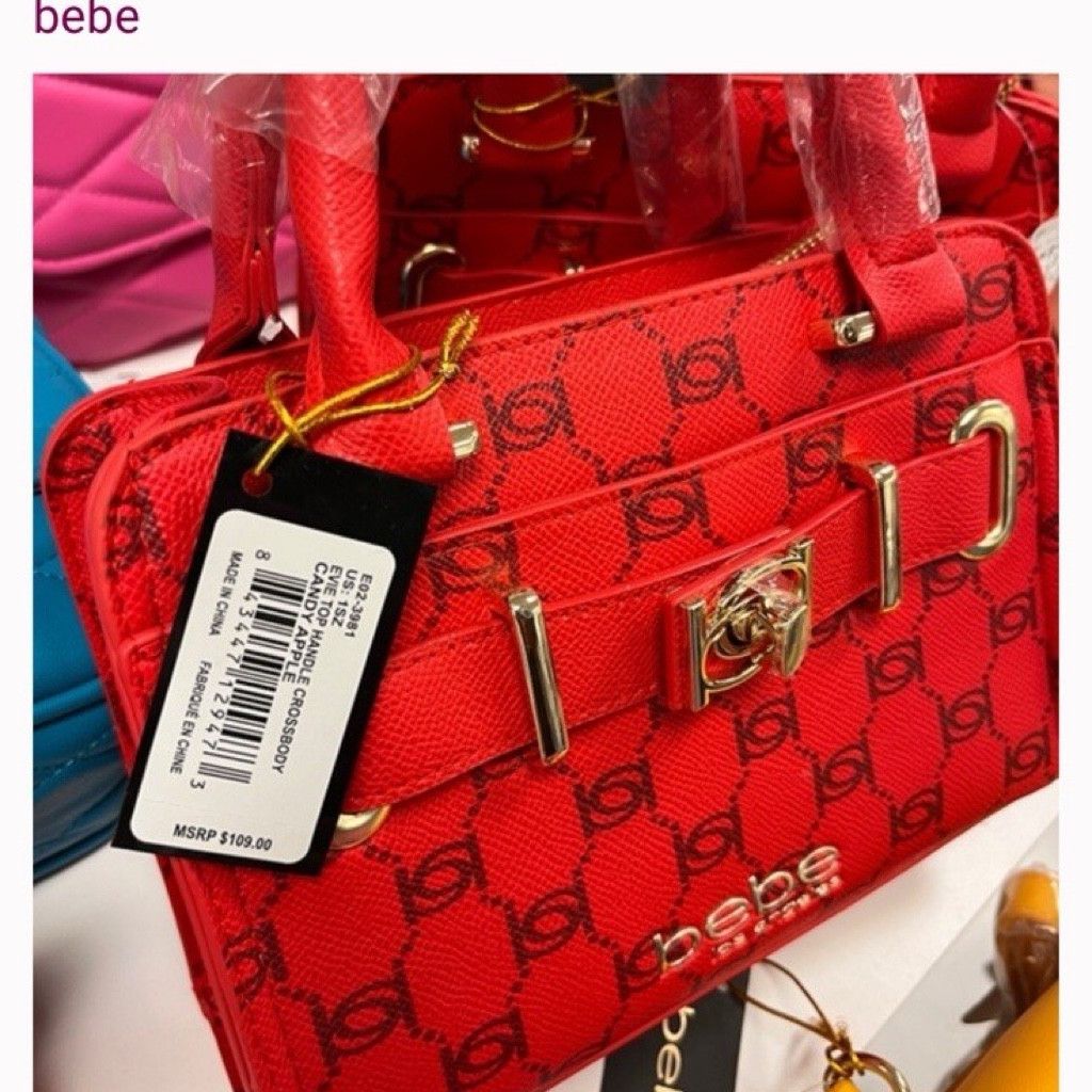 WISDOM BEBE Evie Top Handle Satchel Crossbody Purse Bag Red Size ONE SIZE - 2 Thumbnail