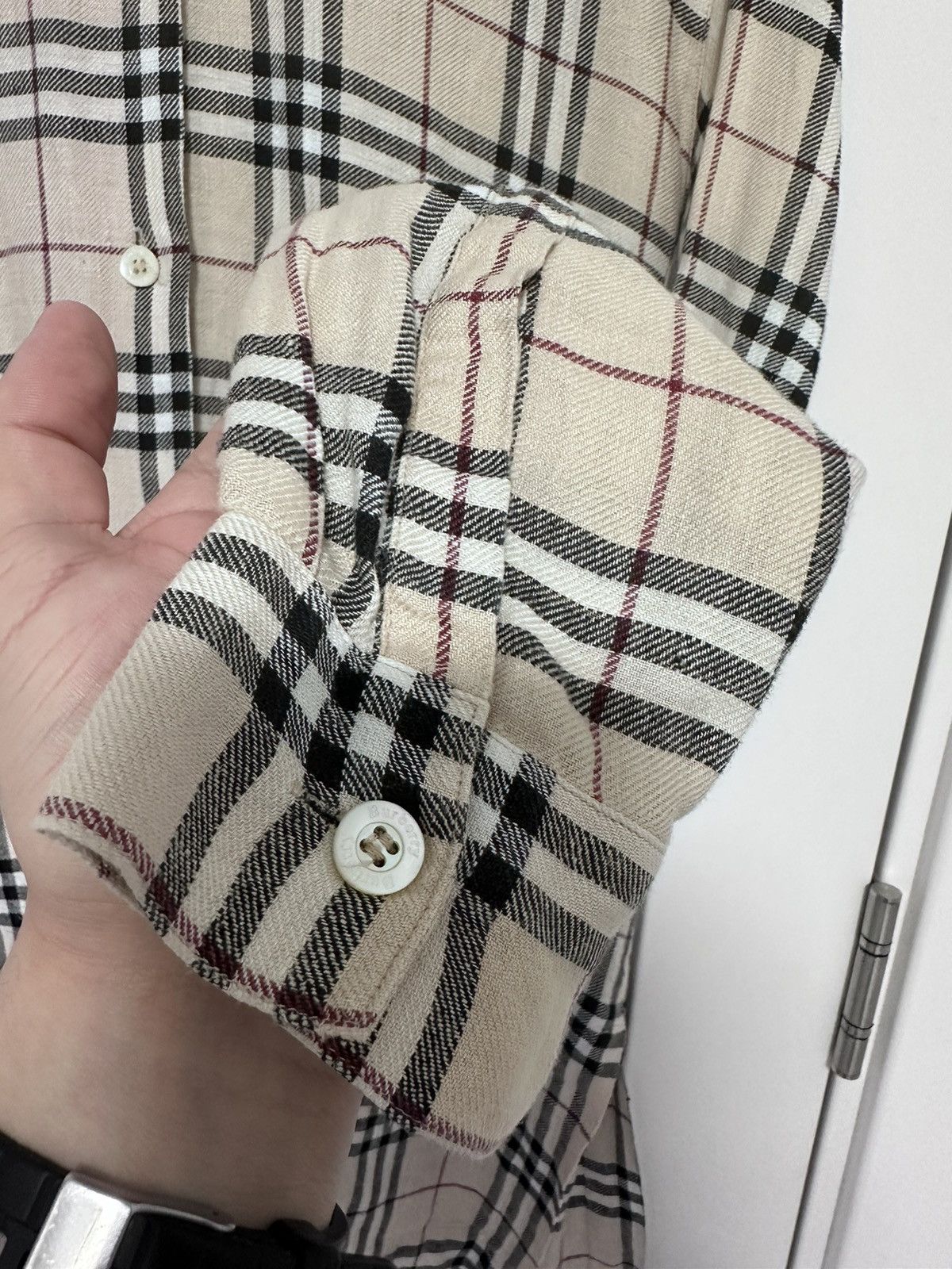 Burberry × Designer × Vintage VTG Burberry Shirt Women’s Linen Check Nova Size US8 GB 12 Size M / US 6-8 / IT 42-44 - 10 Thumbnail
