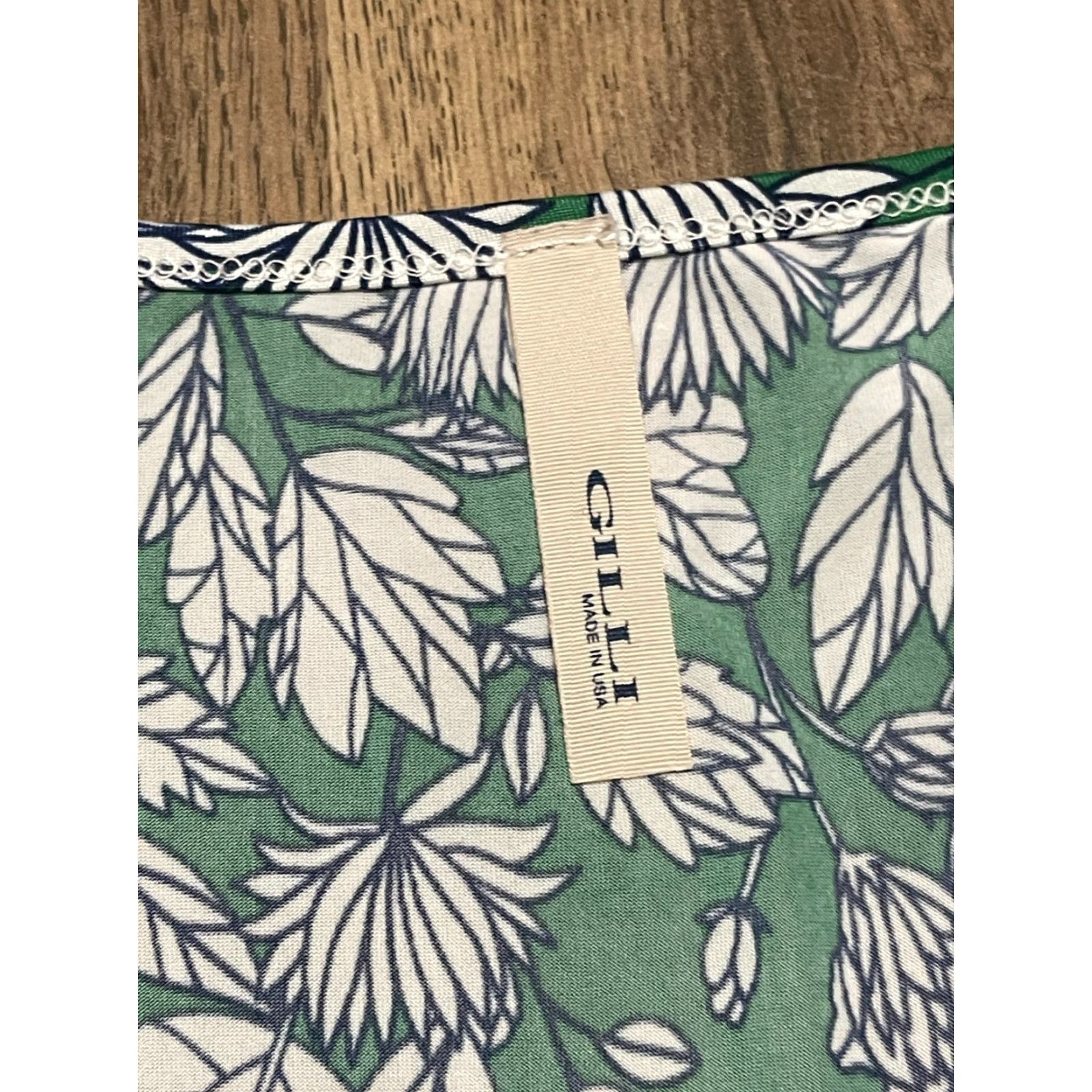 Vintage Gilli Dress, Women's Size Small, Floral, V-neck, Short Sleeve, White Green Blue, Fit & Flare, Casual, Regular, Spring Summer Fall, Womens Size 28" / US 6 / IT 42 - 7 Thumbnail