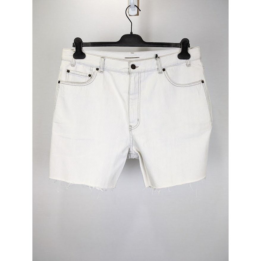 Saint Laurent Paris o1rshd1 Baggy Shorts Tigh LE in Off-White Size US 34 / EU 50 - 1 Thumbnail