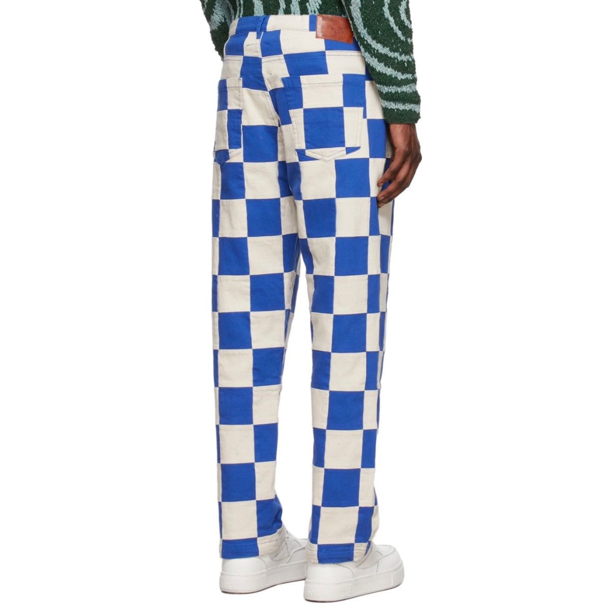 KidSuper Studios Blue White Check Straight Fit Pants Patch