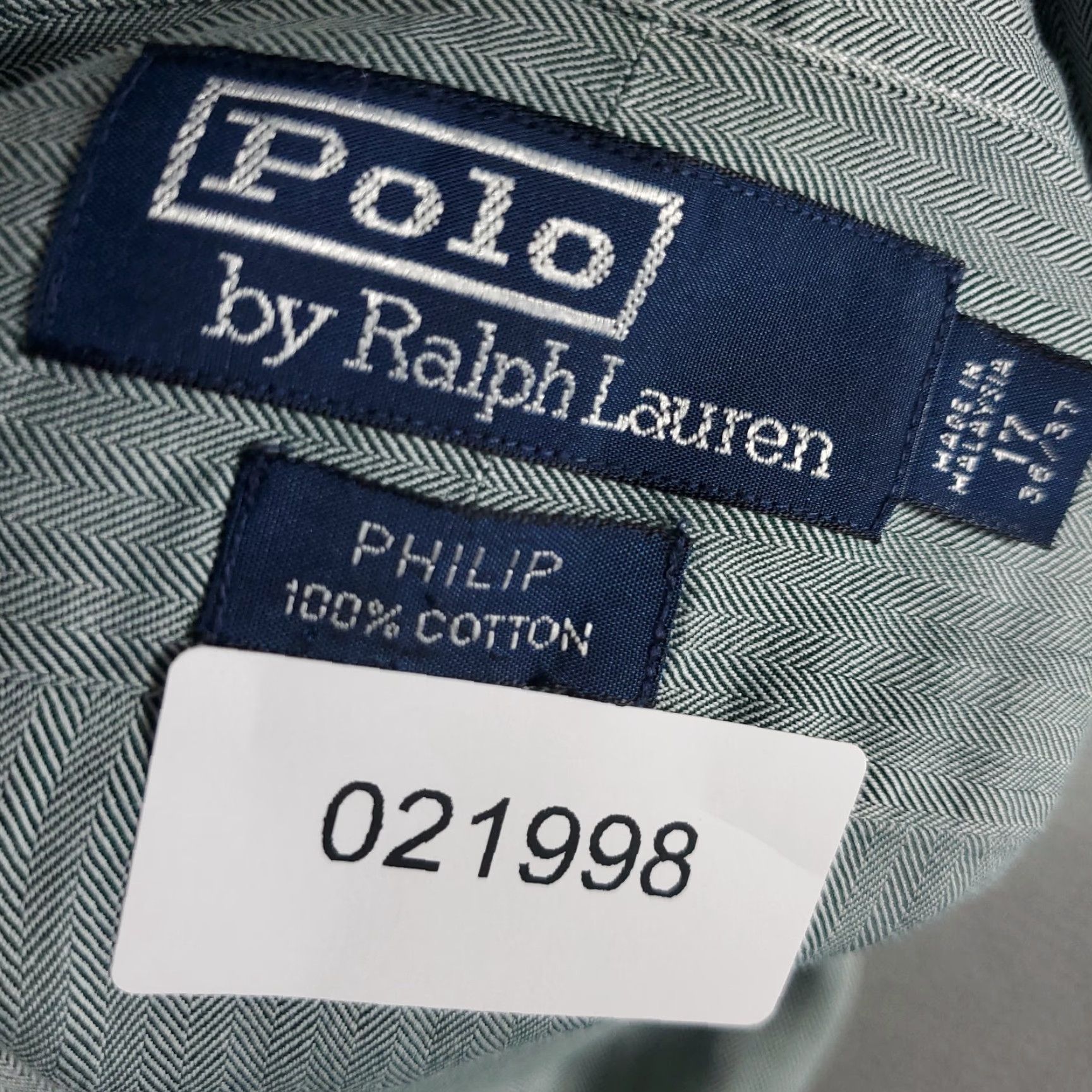Ralph Lauren Ralph Lauren Dress Shirt Mens 17 Green Gray Striped Long Sleeve Button-Down Casual American Classic Size 46R - 8 Thumbnail