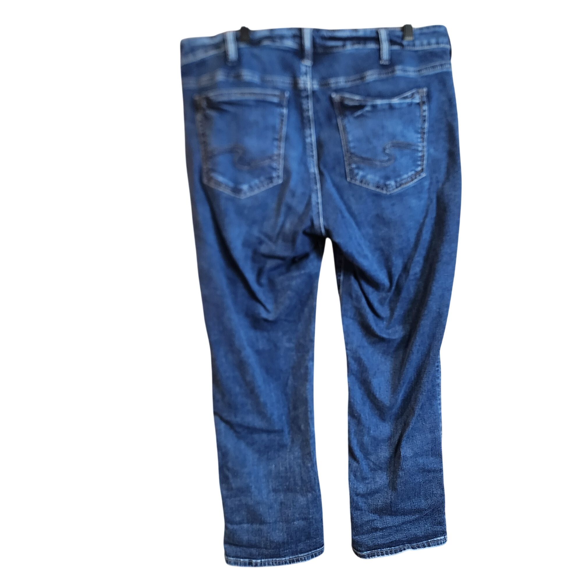 Silver Jeans Co. Silver Suki Mid Capri Jeans Dark Wash Mid Rise Stretch Denim Size 38" / US 16 / IT 52 - 2 Thumbnail