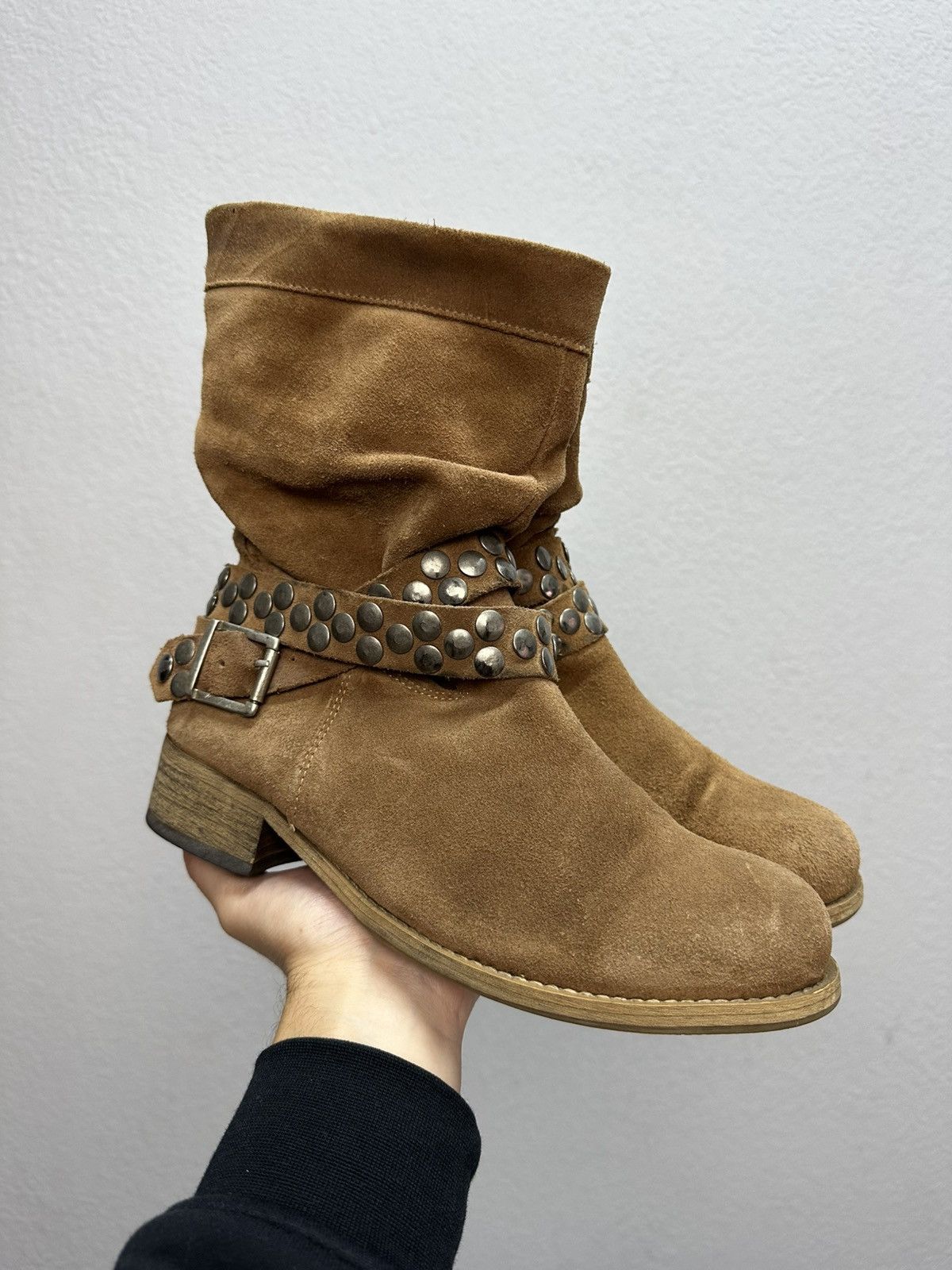 Japanese Brand Vintage AS98 Style Suede Leather Buckle Boots Shoes Biker Size US 7.5 / EU 40-41 - 1 Thumbnail