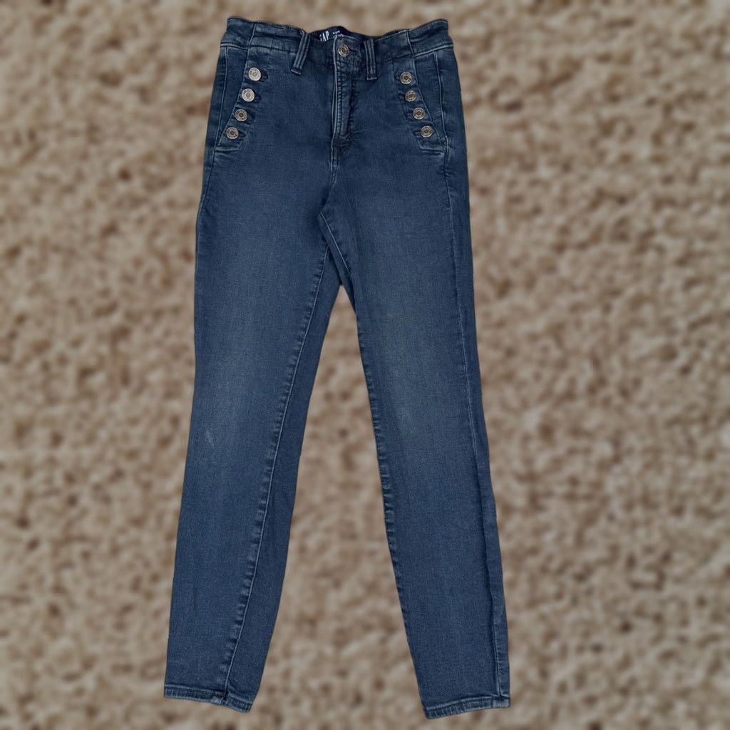 Gap Gap Jeans Womens 4 Blue Denim High Rise Jegging 26x26 Regular - 5-Pocket Cotton Blend Casual Classic Gap 1969 Womens Jeans Size 27" / US 4 / IT 40 - 1 Thumbnail