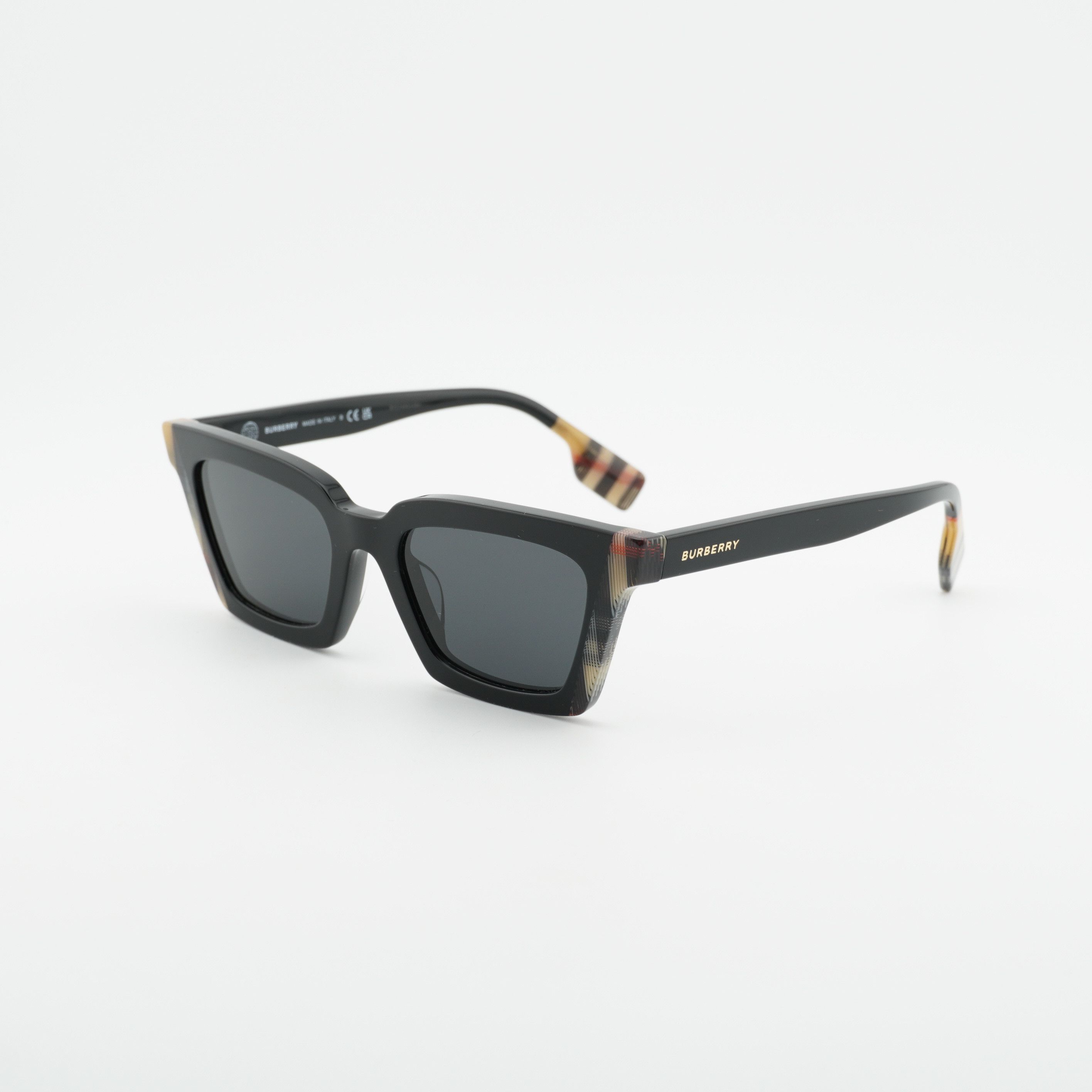 Burberry Burberry BE4392U 405587 Sunglasses Black Square Frame Size ONE SIZE - 2 Thumbnail