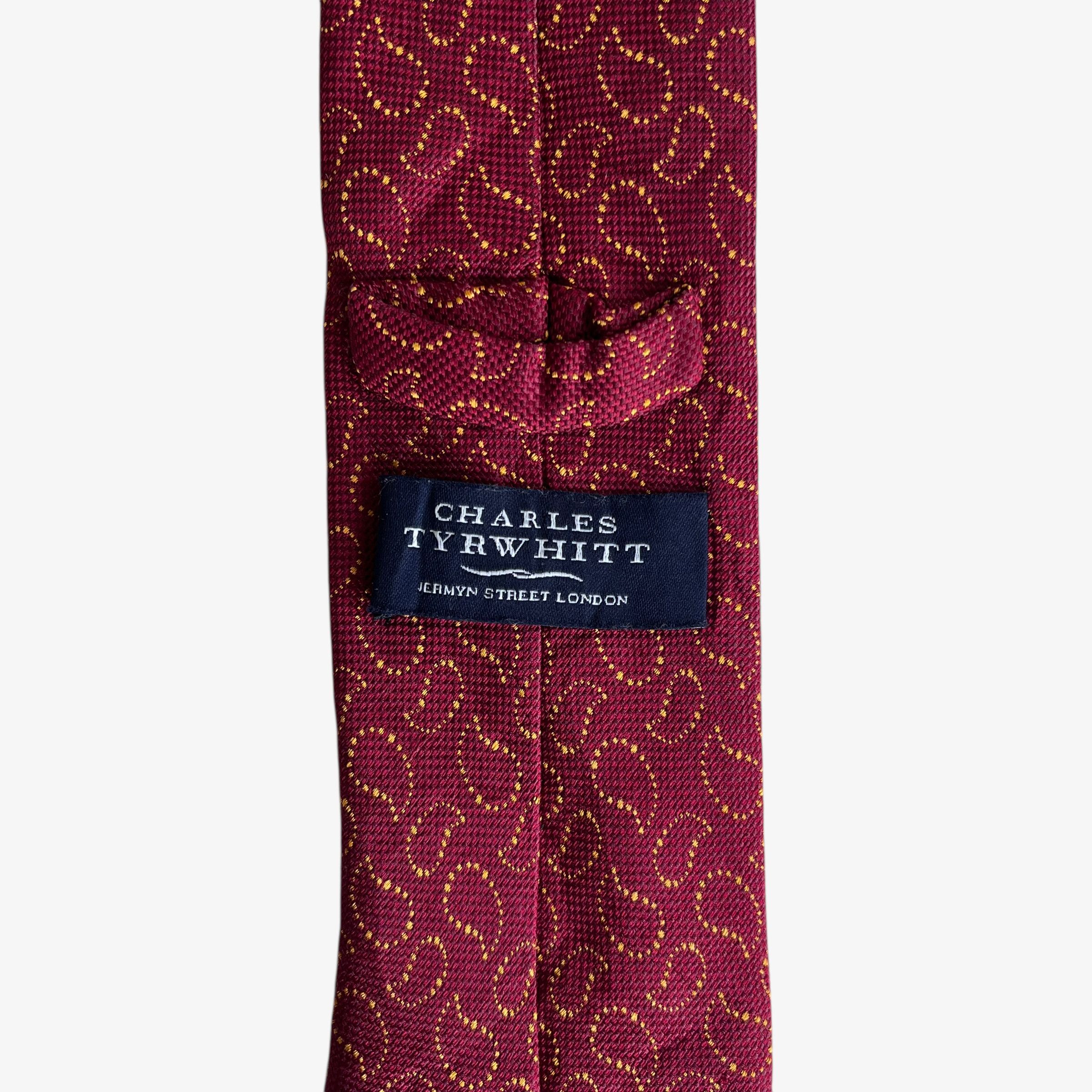 Charles Tyrwhitt Vintage Y2K Charles Tyrwhitt Paisley Print Red Silk Tie Size ONE SIZE - 2 Thumbnail