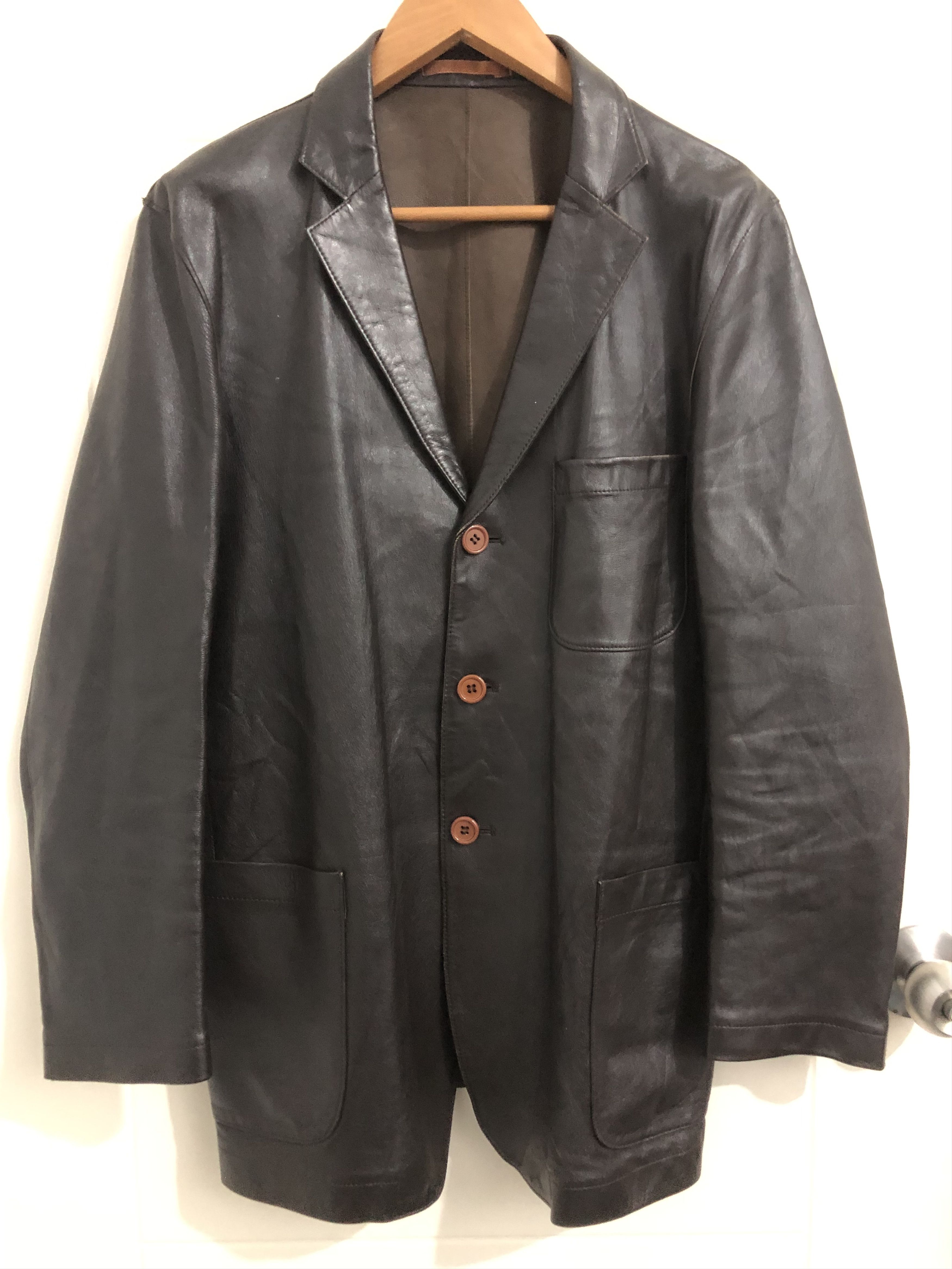 Yohji Yamamoto Yohji Yamamoto Leather Jacket Size S / US 4 / IT 40 - 1 Thumbnail