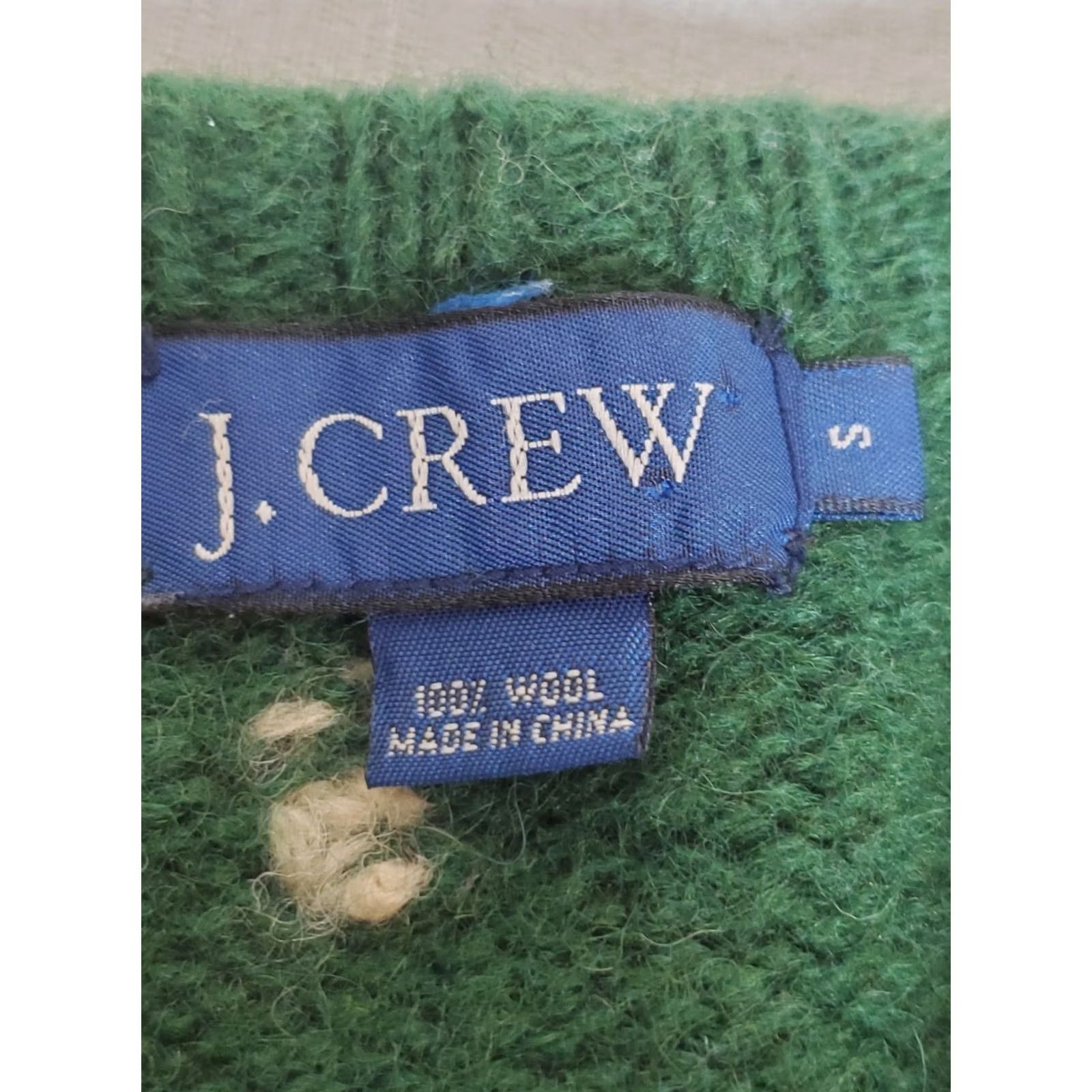 J.Crew VINTAGE J.CREW Forest Green Snowflake Crewneck Sweater 100% Wool Oversized Women's S Cats? Size S / US 4 / IT 40 - 3 Thumbnail