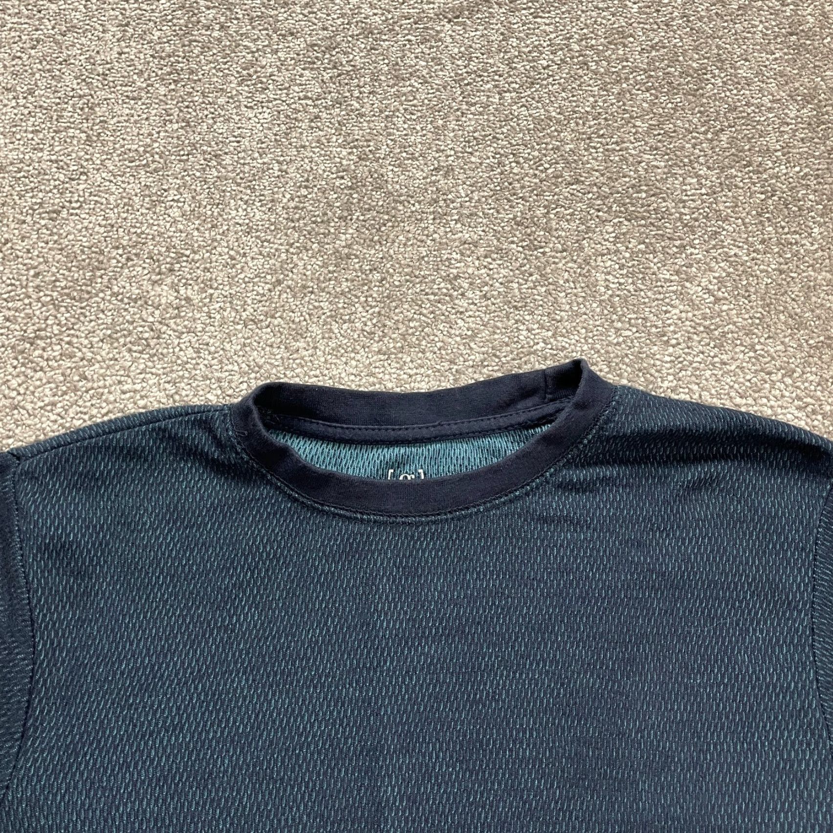 George George T-Shirt Men Small Navy Blue Long Sleeve Crew Neck Cotton Polyester Casual Tee Regular Fit Size US S / EU 44-46 / 1 - 3 Thumbnail