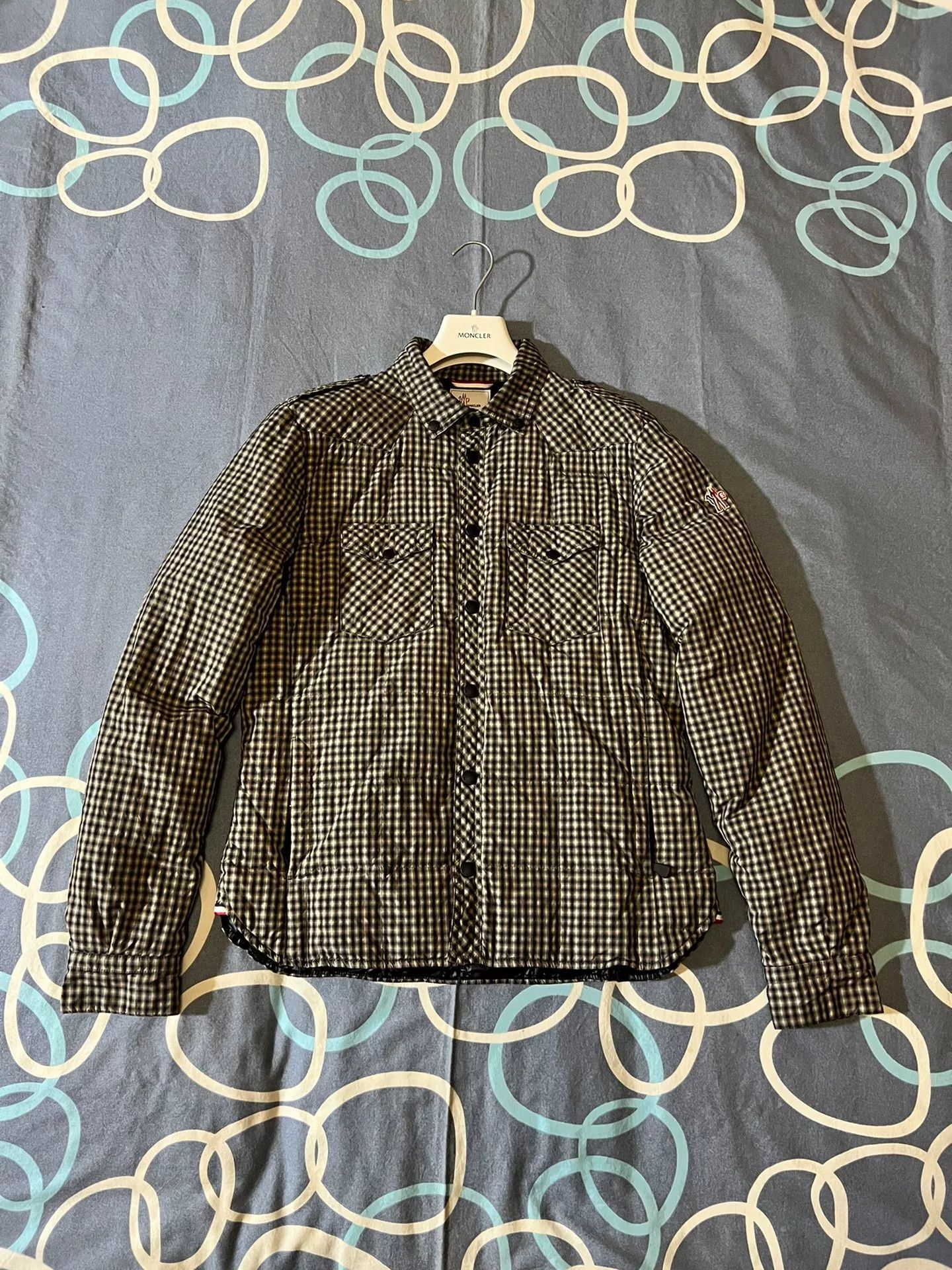 moncler vallandry check pattern down jacket