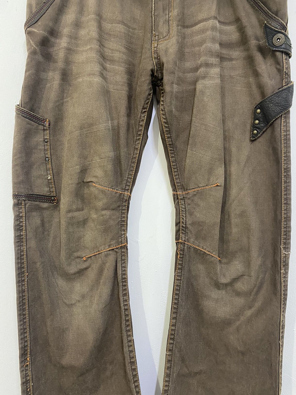 Japanese Brand 💥PUNK GOTH EMO DESIGN GOA TWENTH WORK BONDAGE FLARE JEANS Size US 36 / EU 52 - 5 Thumbnail