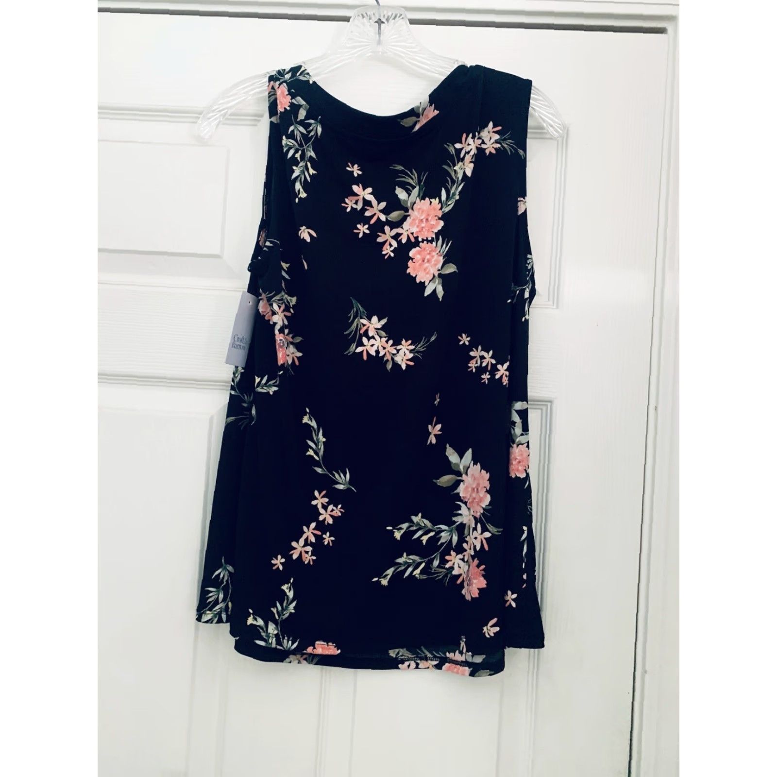 Croft & Barrow Croft & Barrow Womens Medium Black Floral Sleeveless Shirt Tank New With Tags Size M / US 6-8 / IT 42-44 - 6 Thumbnail