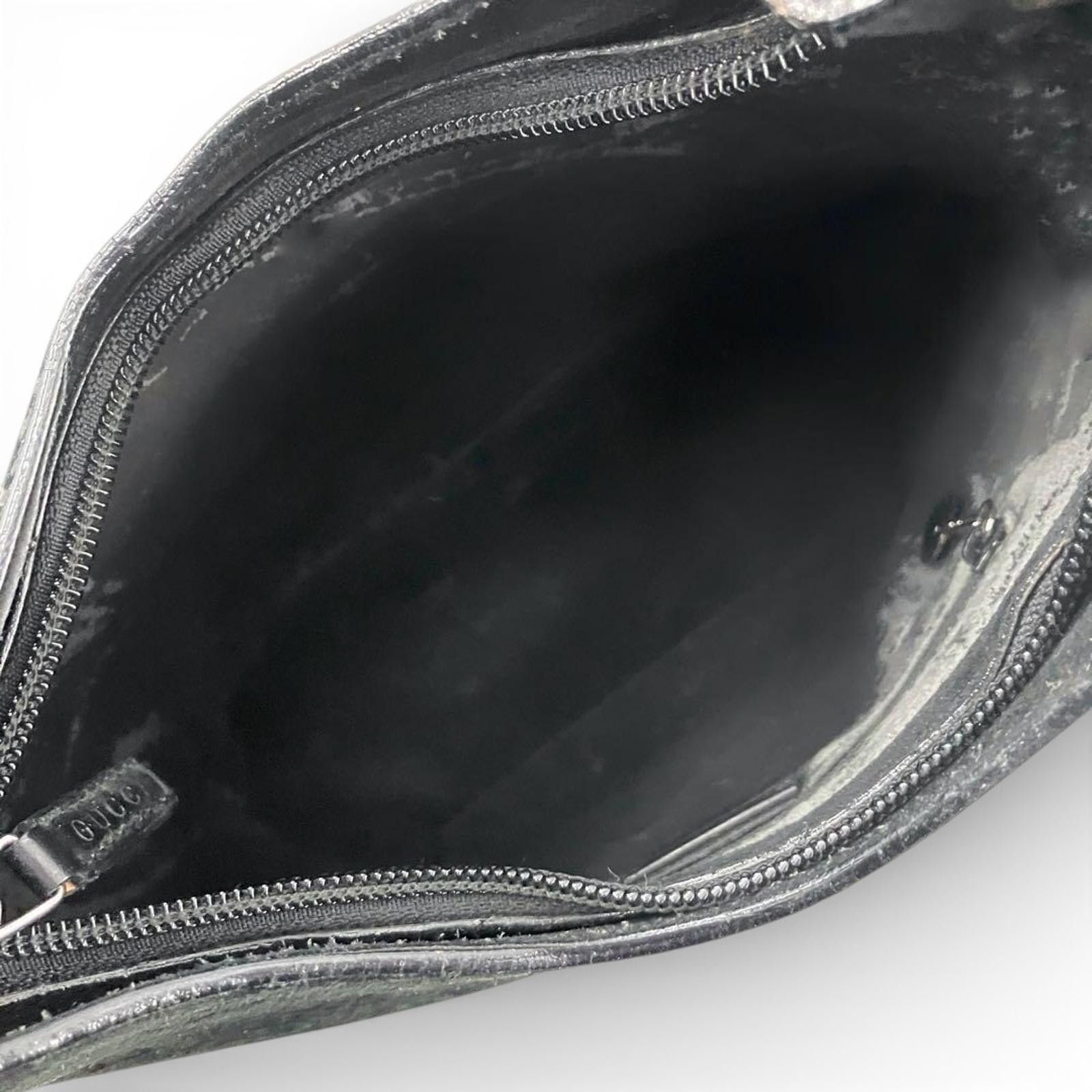 Gucci Gucci - Black GG Canvas Bamboo Handle Shoulder Bag Size ONE SIZE - 8 Thumbnail
