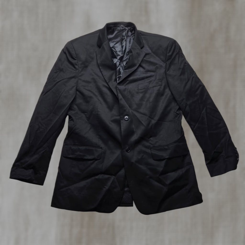 Haggar Haggar Blazer Two-Button Black 42 L Long Mens Shirt Jacket Sport Coat Coat Vintage No Size 42R - 1 Thumbnail