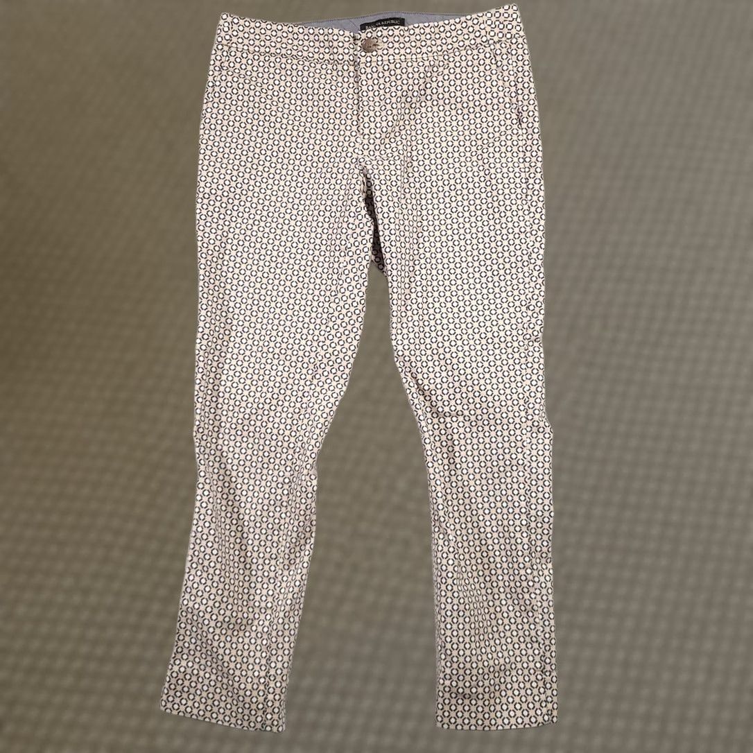 Banana Republic Banana Republic Hampton Fit Trouser Crop Stretch Women's Size 2 Geometric Beige Pants Size 26" / US 2 / IT 38 - 1 Thumbnail