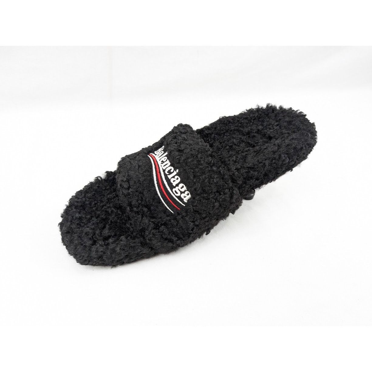 Balenciaga o1rshd1 Furry Sandals M80 in Black/White/Red Size US 10 / IT 40 - 8 Thumbnail