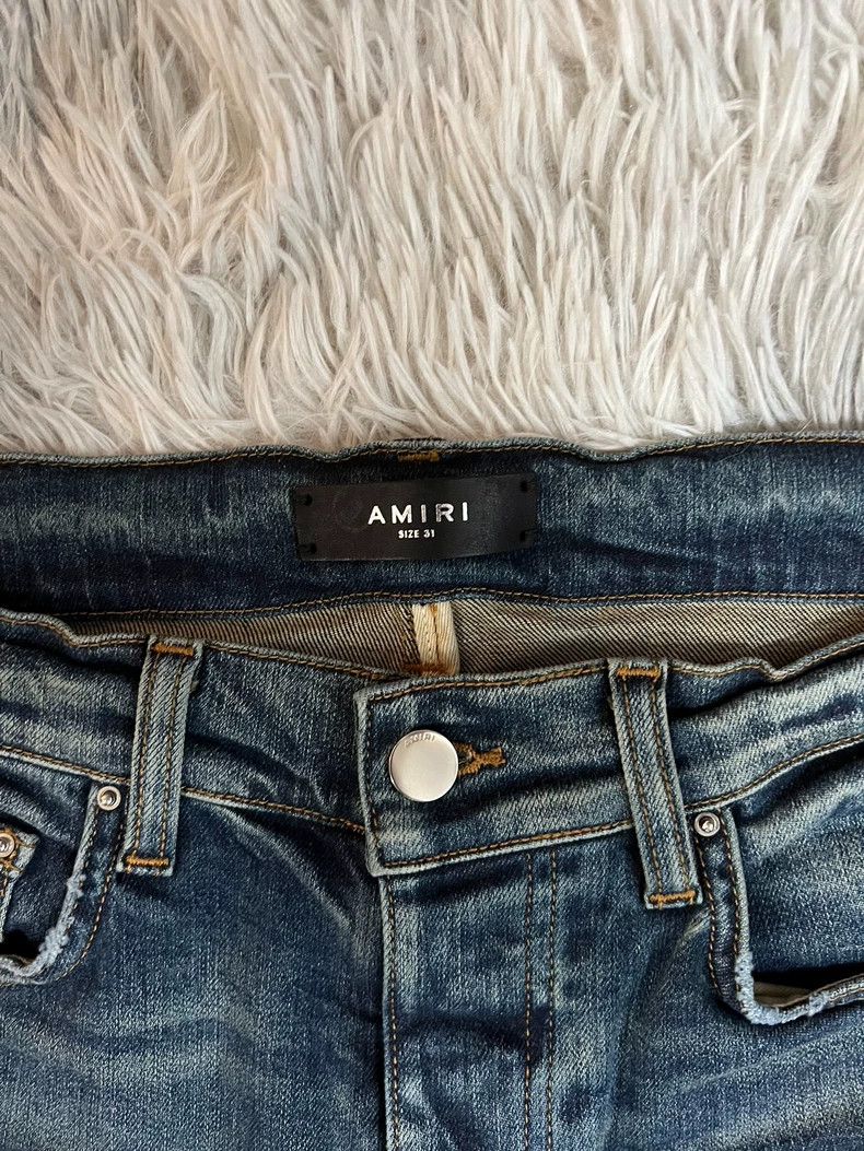 Amiri Amiri broken single knee destroy dark blue destroy denim p Size US 30 / EU 46 - 2 Thumbnail