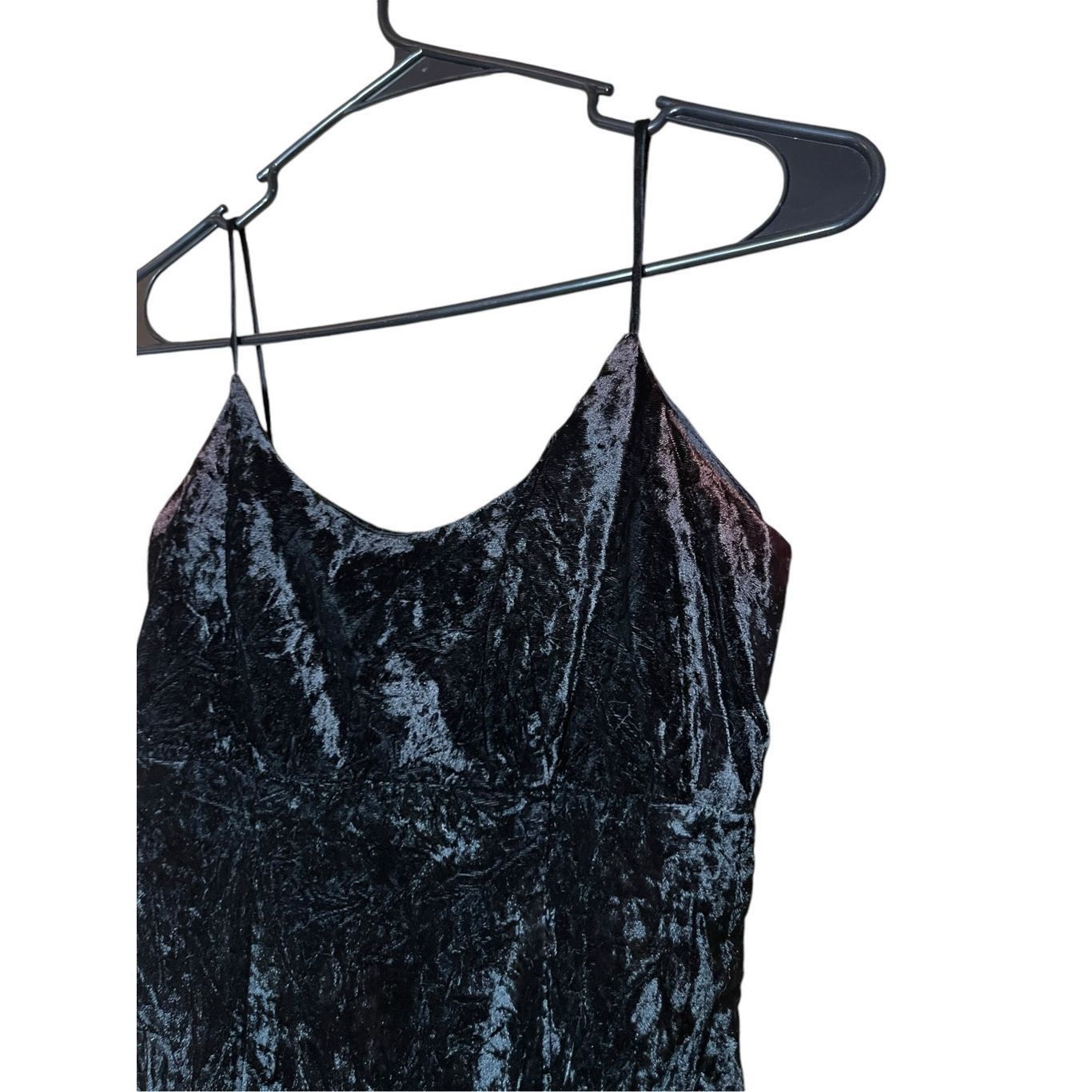 Other Vintage Jessica McClintock Gunne Sax Black Crushed Velvet Ma Size S / US 4 / IT 40 - 4 Thumbnail