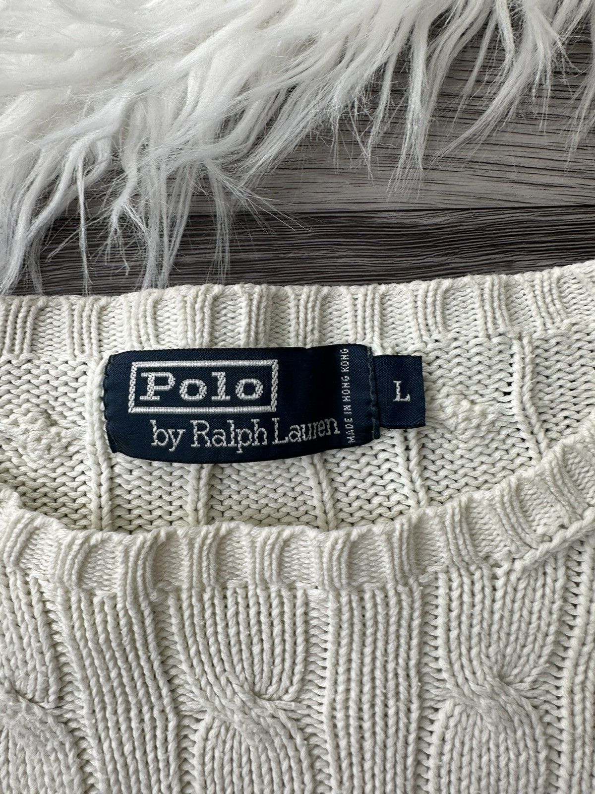Polo Ralph Lauren Polo Ralph Lauren White Knitted Cableknit Sweater hype y2k Size US XL / EU 56 / 4 - 6 Thumbnail