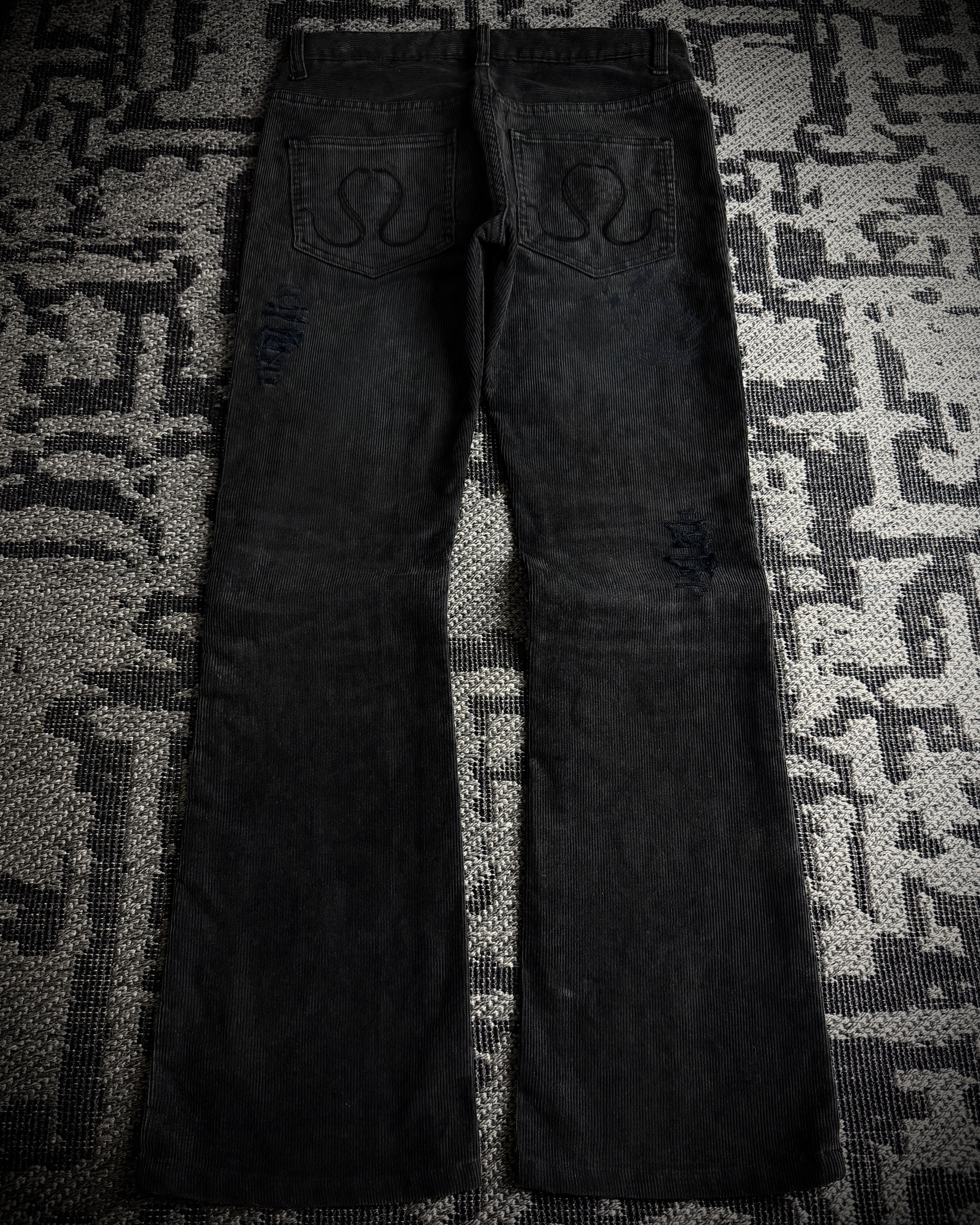 CIVARIZE CIVARIZE Skull Cross Corduroy Distressed Bootcut Pants Size US 30 / EU 46 - 5 Thumbnail