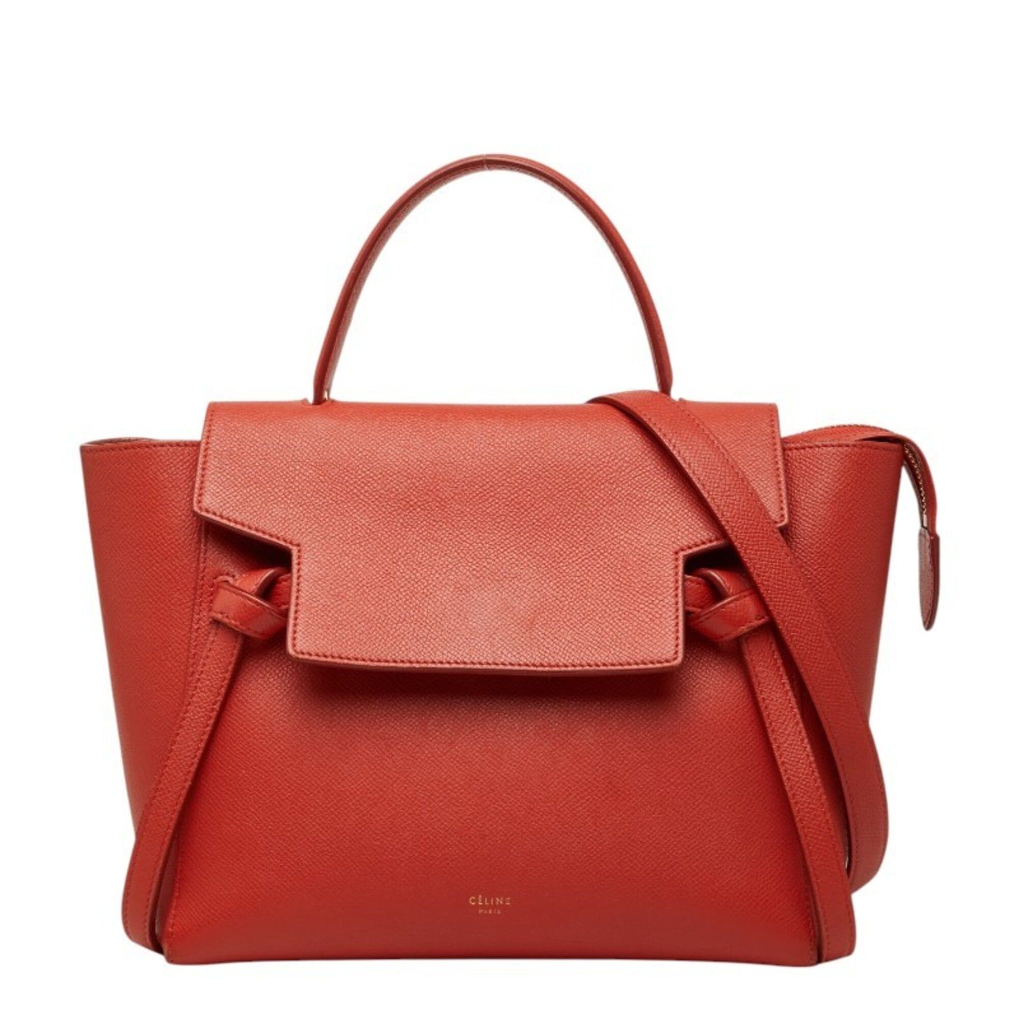 Celine Celine Belt Bag Micro Handbag Shoulder 2WAY Orange Leather Women's CELINE Size ONE SIZE - 1 Thumbnail