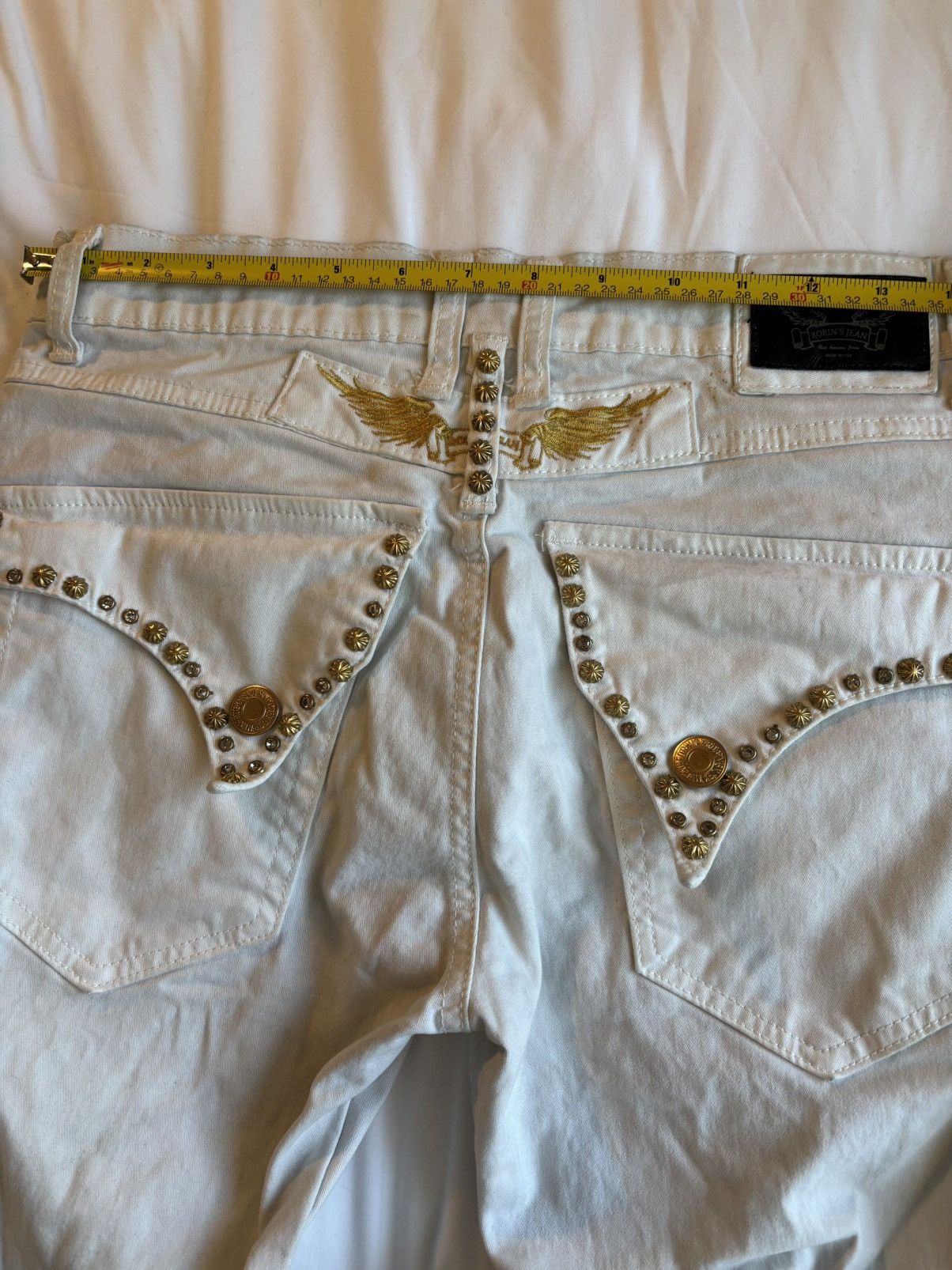 Robins Jeans Robin’s Jeans white studded rhinestone skinny jeans 30x30 Size US 30 / EU 46 - 1 Thumbnail