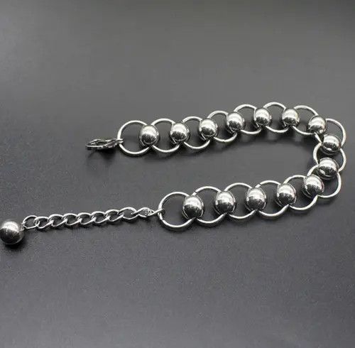 Jewelry Ball Chain Bracelet 2000s Chrome Y2K Punk Skater Grunge Size ONE SIZE - 3 Thumbnail
