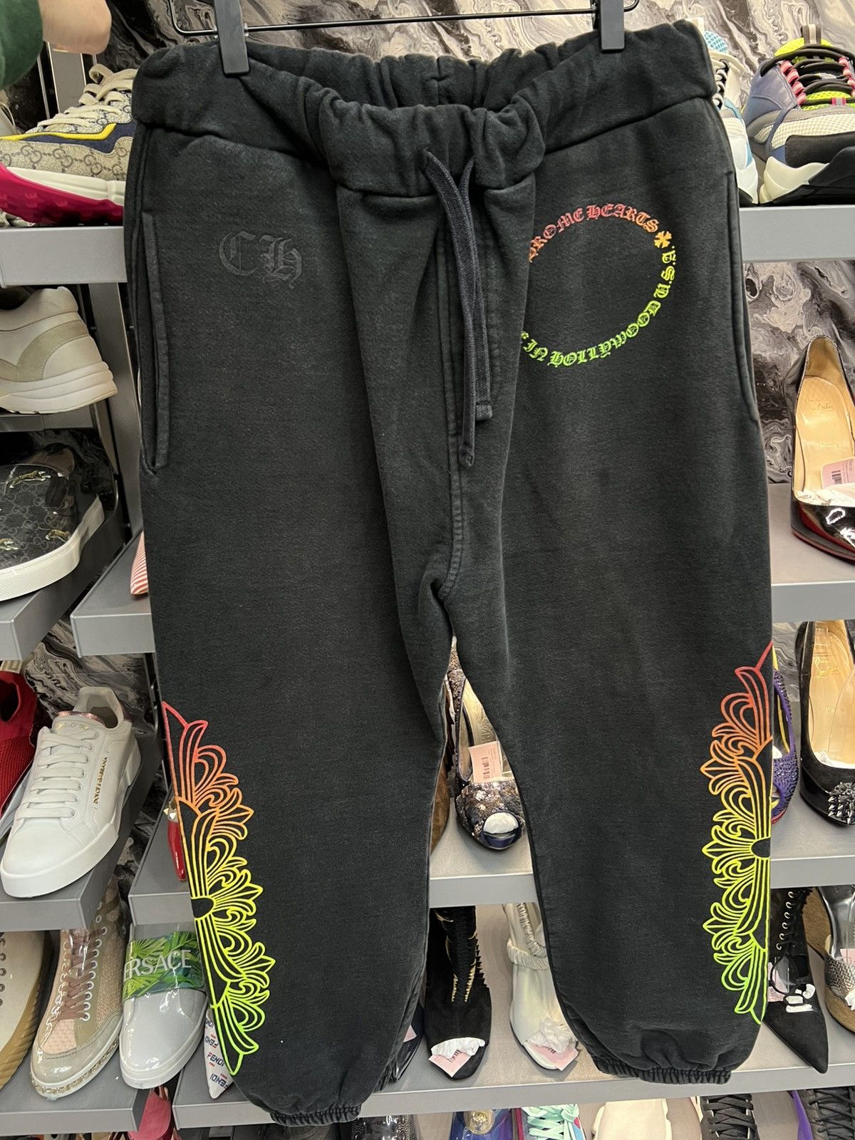 Chrome Hearts Chrome Hearts Gradient Floral Circle Logo Sweatpants Size US 36 / EU 52 - 1 Thumbnail
