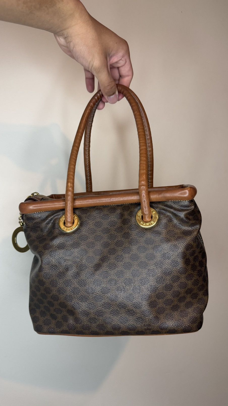 Celine Céline Celine Macadam Handbag Macadam with leather Brown Size ONE SIZE - 2 Thumbnail