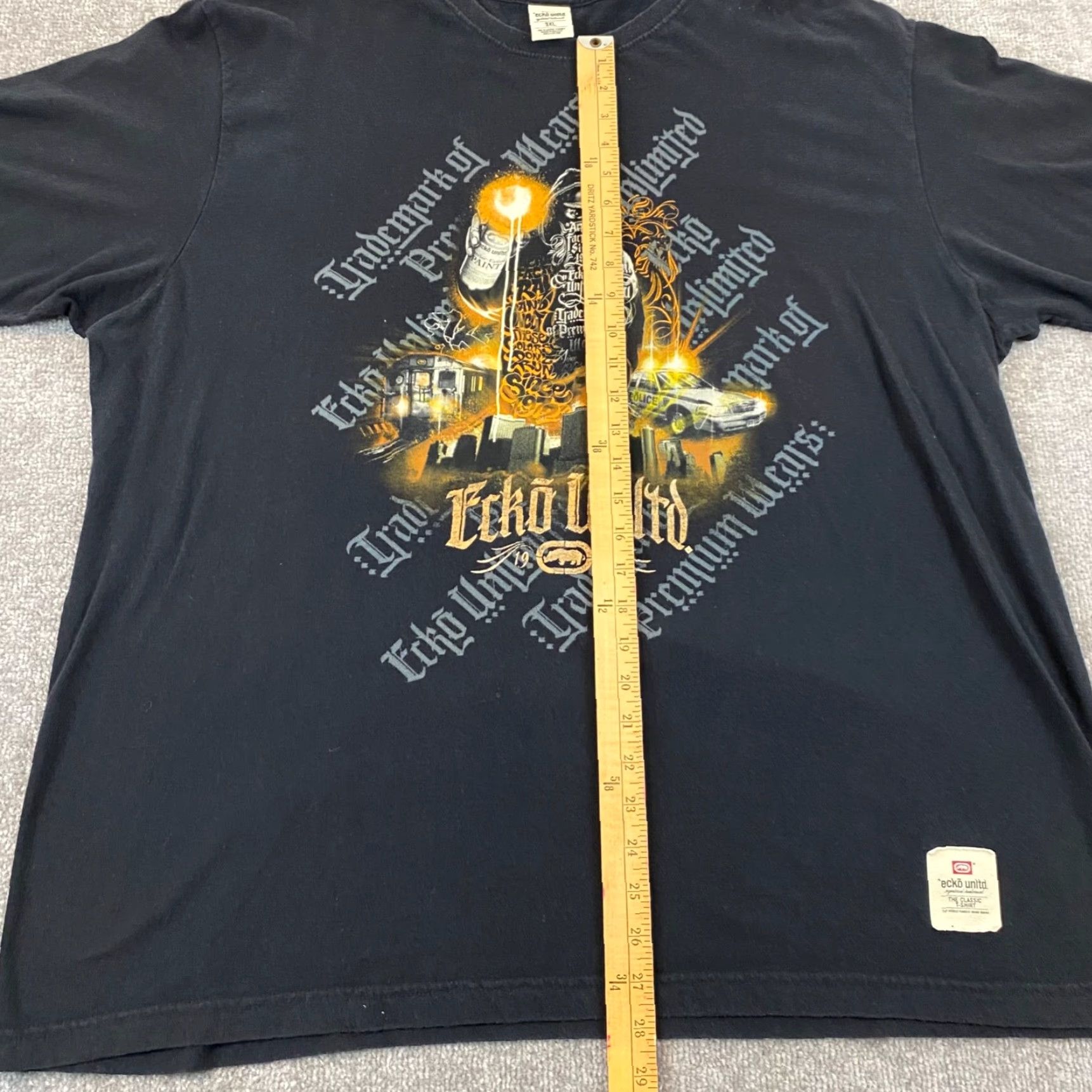 Ecko Unltd. Ecko Unltd. Shirt Mens 3XL Black Spraypaint Graffiti Rhino Grunge Streetwear Y2K Size US XXL / EU 58 / 5 - 5 Thumbnail