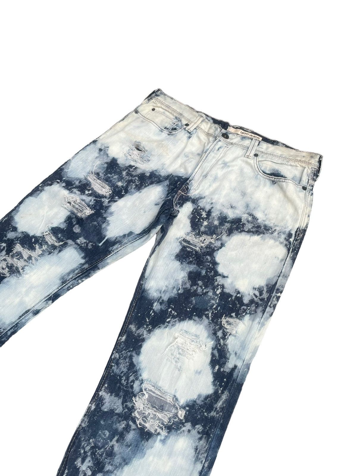 DKNY × Designer DKNY Bleach & Distresed Denim Size US 40 / EU 56 - 2 Thumbnail