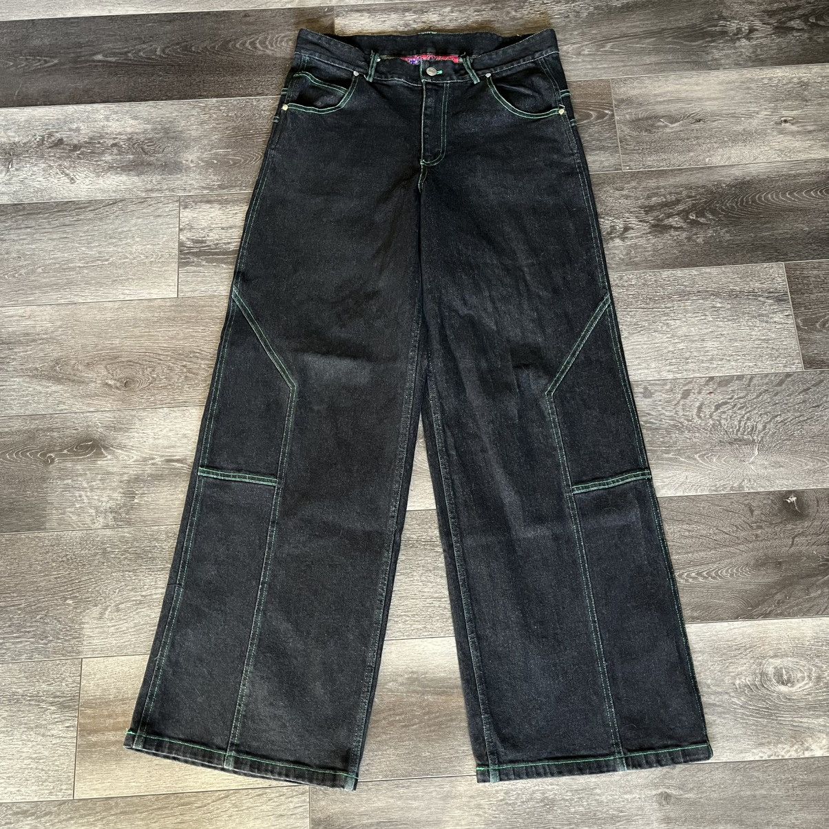 Haunted Starbucks Haunted Starbucks Fuck You Baggy Denim Jeans Green Sz Small Size US 32 / EU 48 - 2 Thumbnail