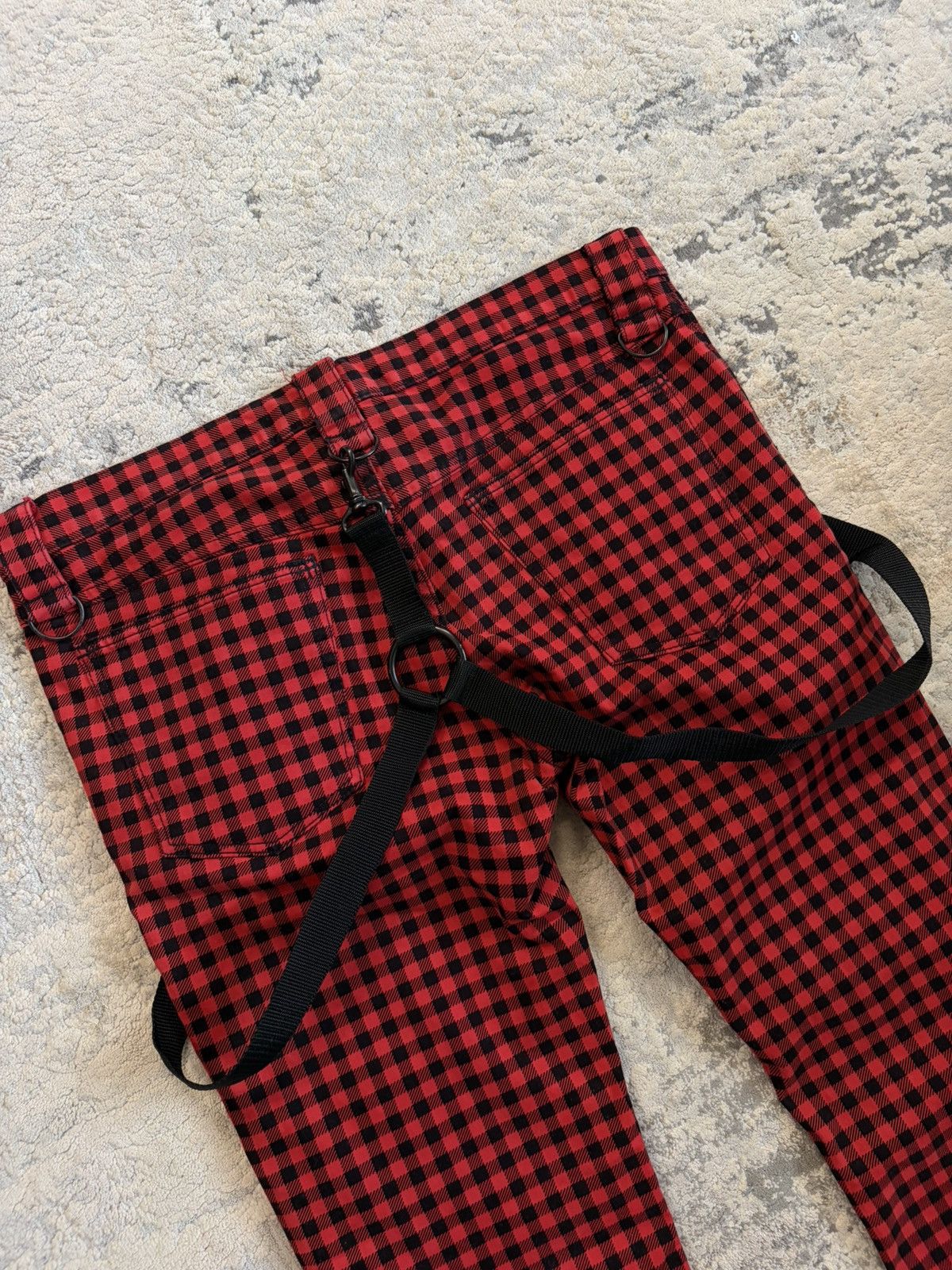 Number (N)ine SS05 Night Crawler Plaid Suspender Denim Size US 33 - 8 Thumbnail