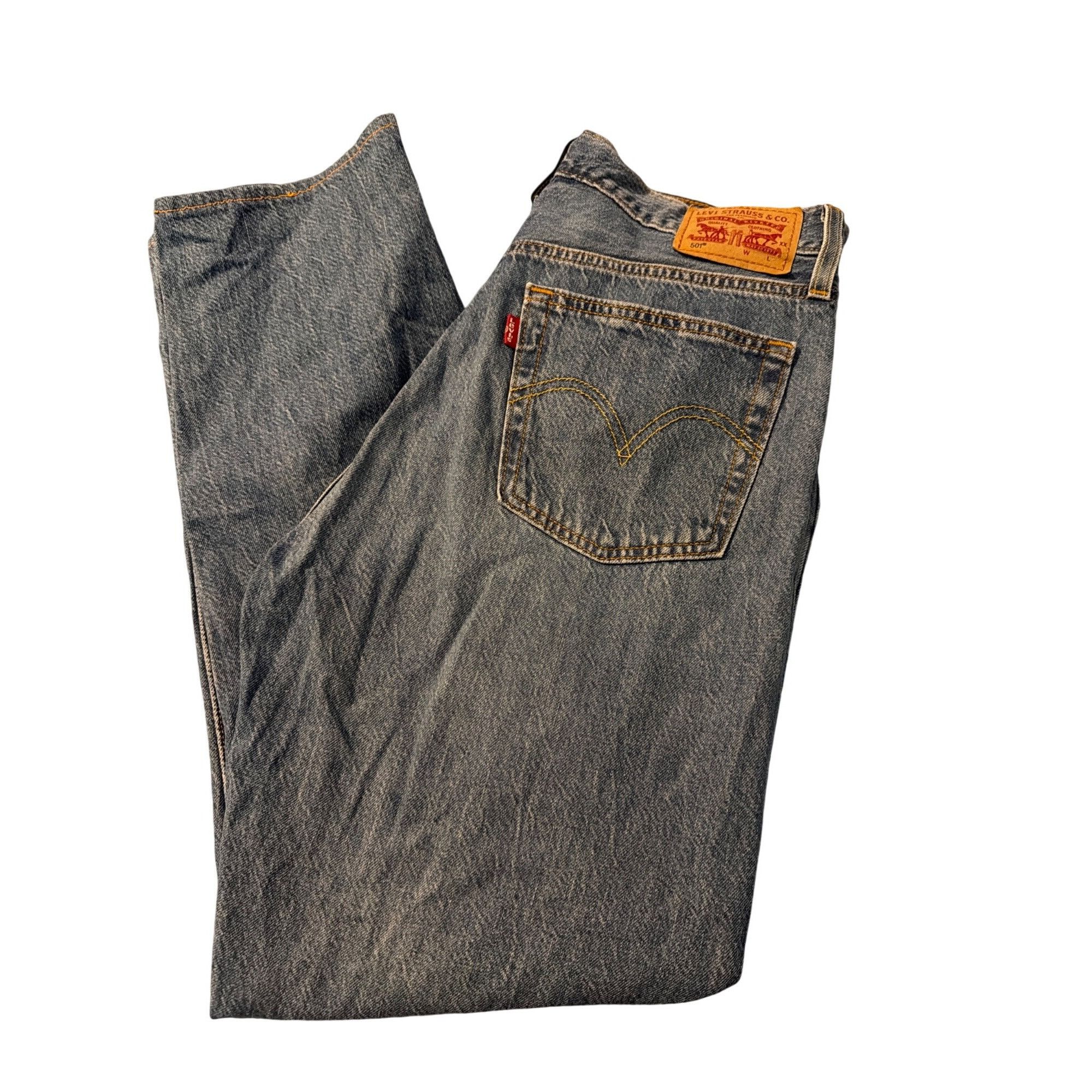 Levi's Levis 501 Button Fly Distressed Blue Denim Jeans Holes Cotto Size US 28 / EU 44 - 5 Thumbnail