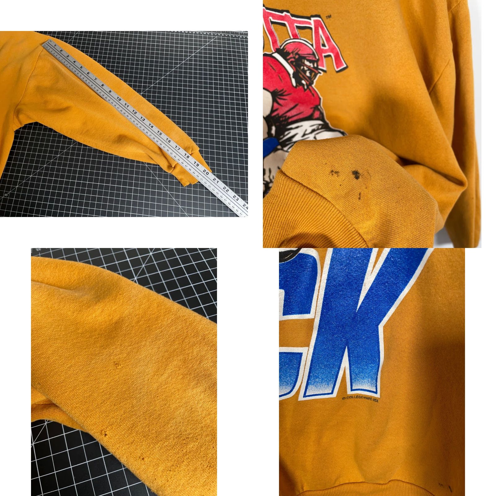 Jerzees VINTAGE Jerzees Football Sweatshirt Adult XL Dark Yellow Crewneck I Gotta Sack 50/50 Mens Sweatshirt Size US XL / EU 56 / 4 - 8 Thumbnail
