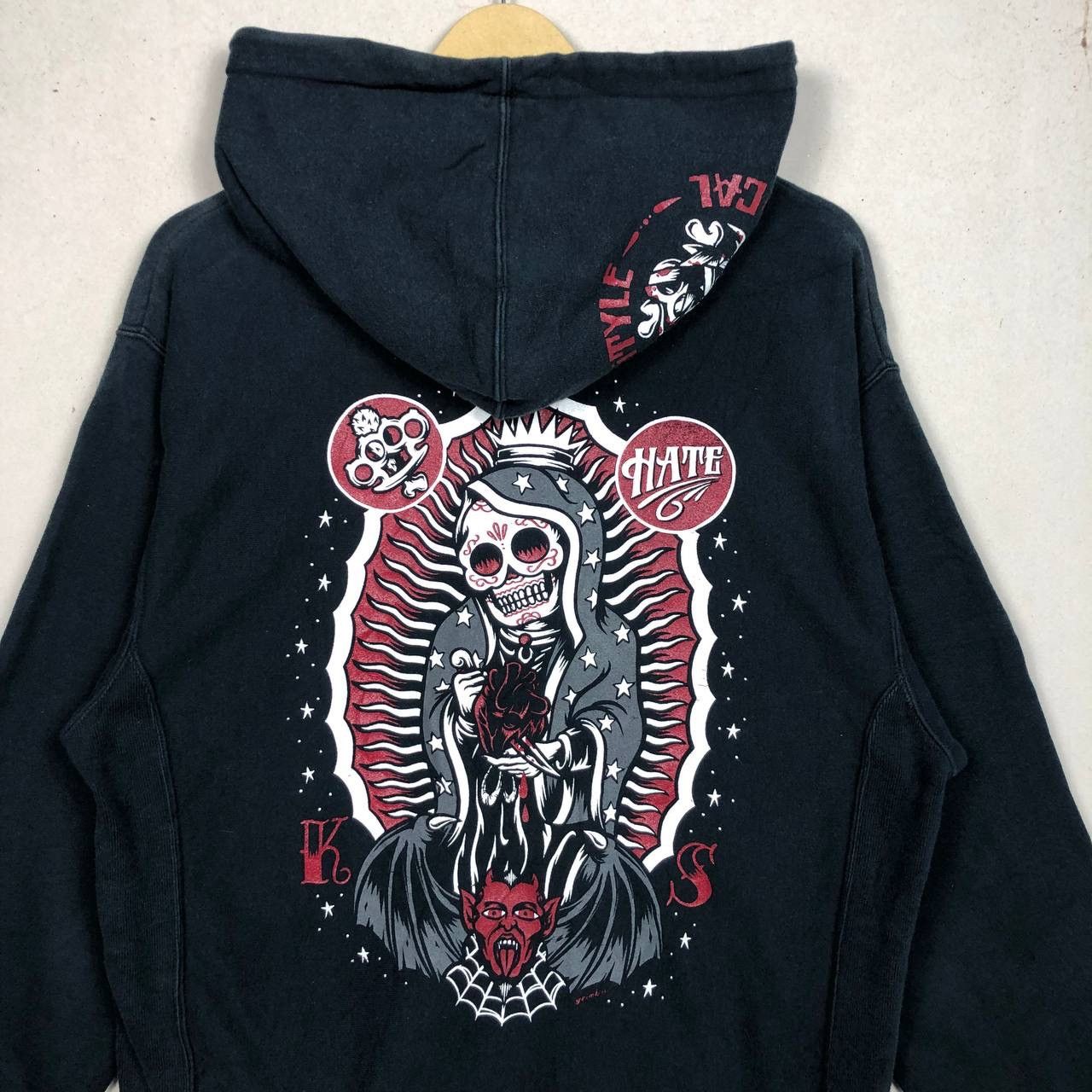 Japanese Brand Avant Garde Japanese Kustomstyle So-Cal Maria Skull Hoodie Size US L / EU 52-54 / 3 - 3 Thumbnail