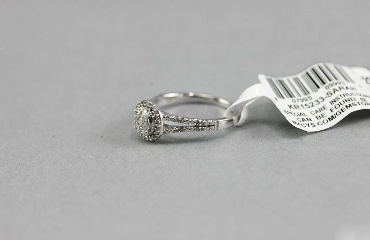 Other NWT $800 10K White Gold 1/4 Ct Diamond Bridge Promise Ring Size ONE SIZE - 4 Thumbnail