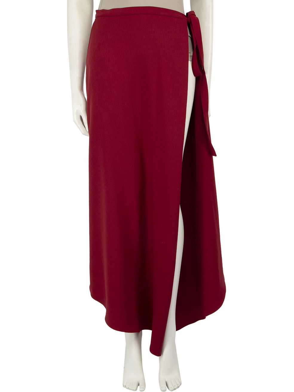 Y/Project Red Wool Wrap Side Slit Midi Skirt Size 28" / US 6 / IT 42 - 1 Thumbnail