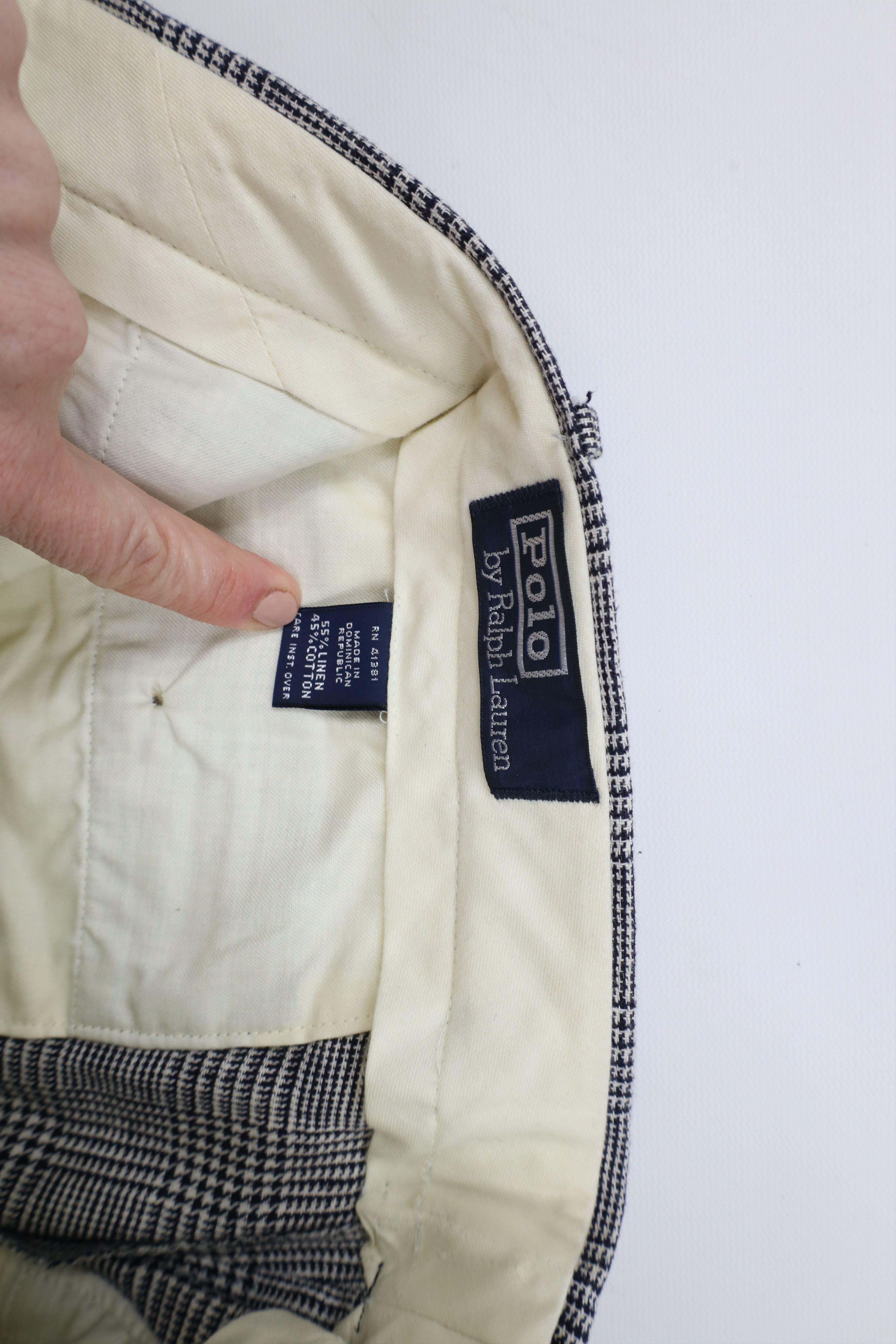 Ralph Lauren × Vintage Vintage 90s Ralph Lauren Wide Leg Chino Pants Houndstooth Size US 32 / EU 48 - 7 Thumbnail