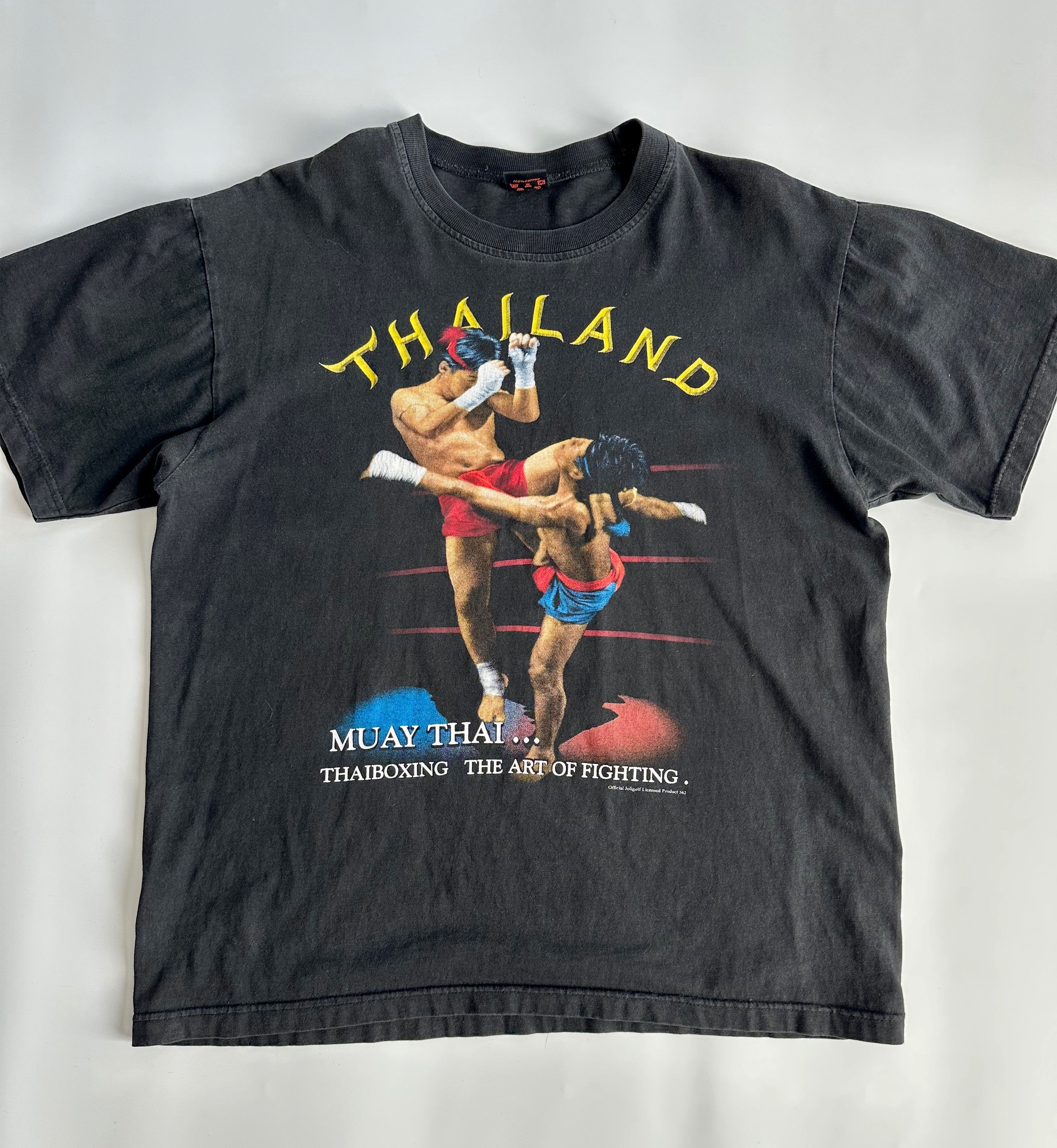 Vintage official Joligolf licensed product 562 Muay Thai graphic tee Size US L / EU 52-54 / 3 - 3 Thumbnail