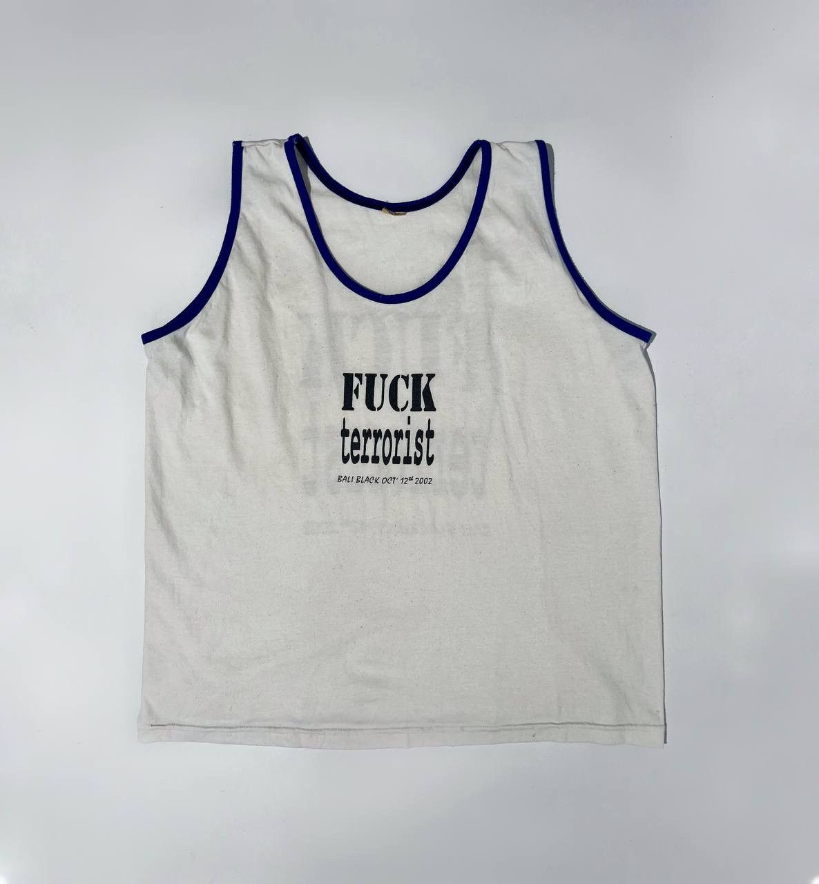 Vintage Vintage Fuck Terrorist Bali Black Oct 2002 Tanktop Size US M / EU 48-50 / 2 - 1 Thumbnail