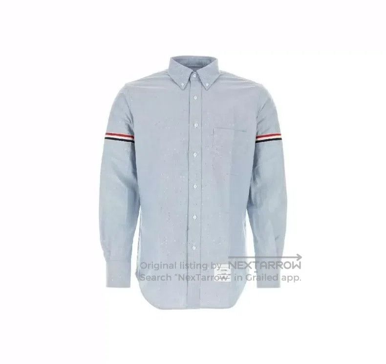 Thom Browne Thom Browne Light blue long-sleeved shirt Size US XL / EU 56 / 4 - 1 Thumbnail