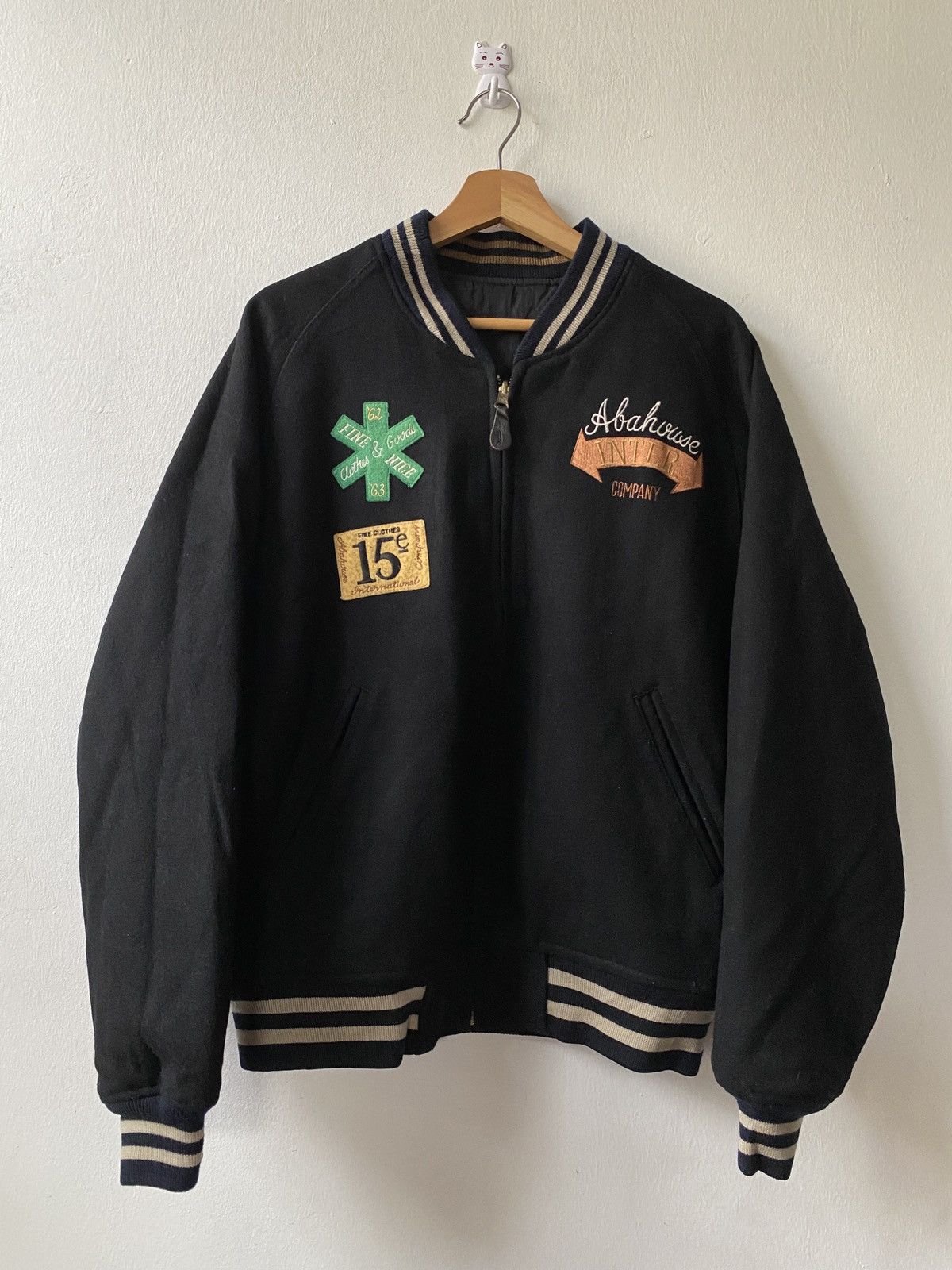 Japanese Brand Vintage Abahouse Wool Reversible Varsity Jacket Size US L / EU 52-54 / 3 - 1 Thumbnail