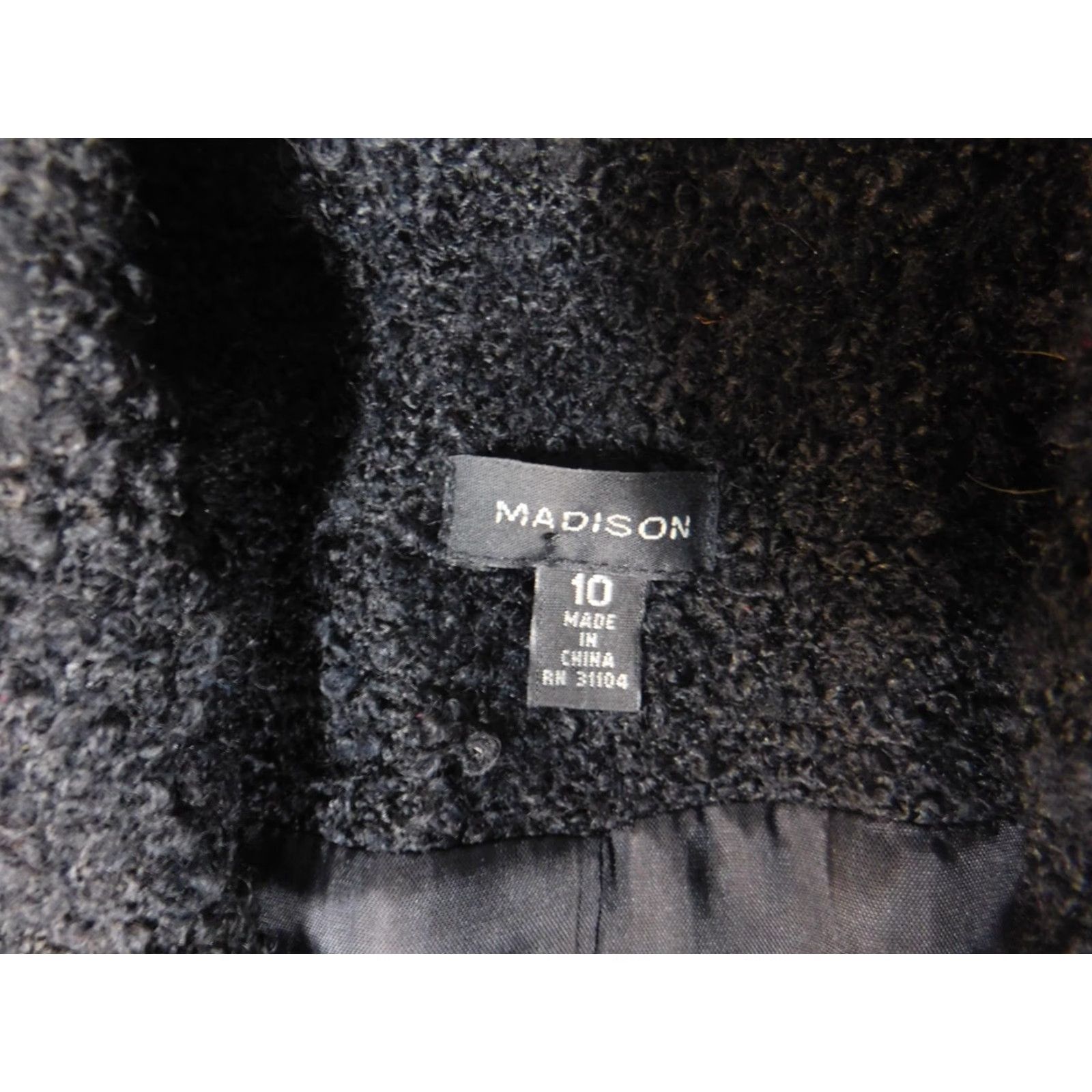 Madison Madison Womens Jacket 10 Black Button Knit Embroidered Polyester Mid-Length Jacket Womens Boys?no Size L / US 10 / IT 46 - 6 Thumbnail
