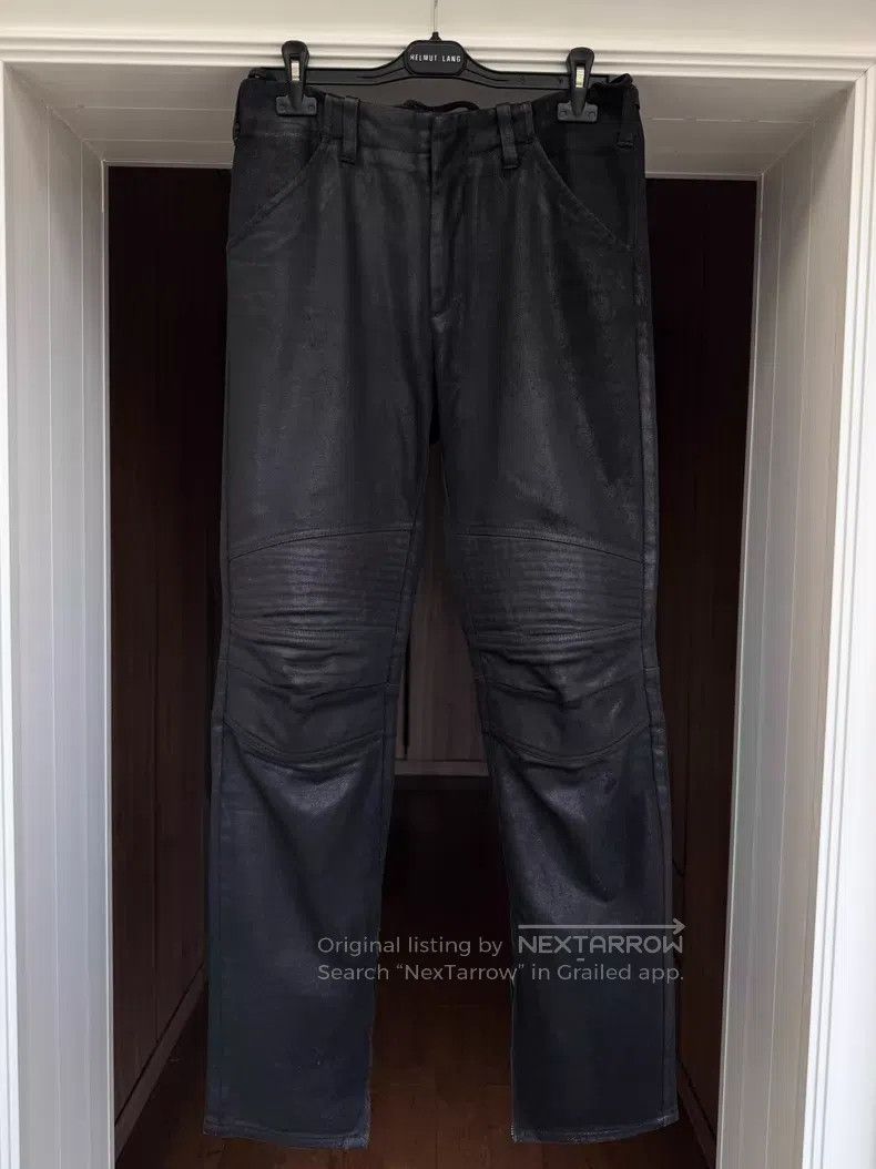 Helmut Lang Helmut Lang Black Waxed Zip Pants Size US 30 / EU 46 - 2 Thumbnail