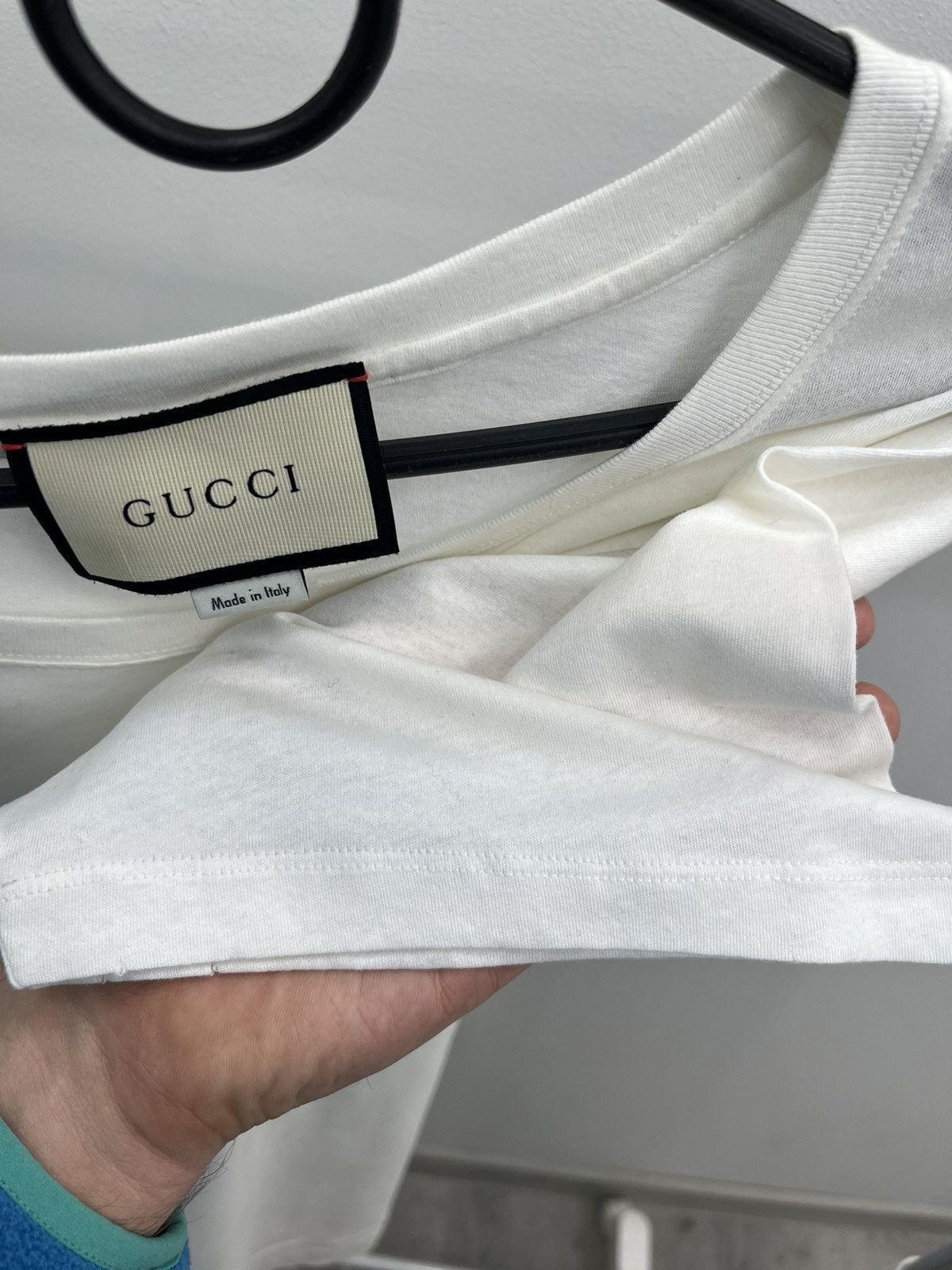 Gucci Gucci Belt Logo Distressed Cotton Light Tee T-shirt Size US L / EU 52-54 / 3 - 5 Thumbnail