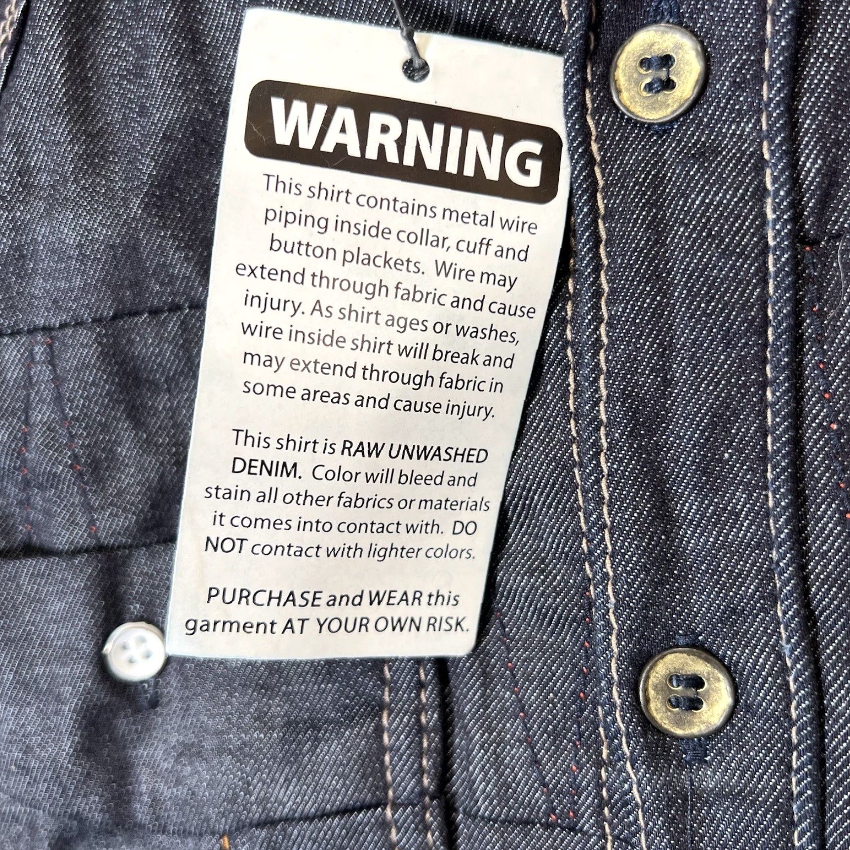 Denime Williamsburg Garment Company Denim Shirt Jacket Adult Medium Blue Cotton Long Sleeve Button-Up Mens Size US M / EU 48-50 / 2 - 6 Thumbnail