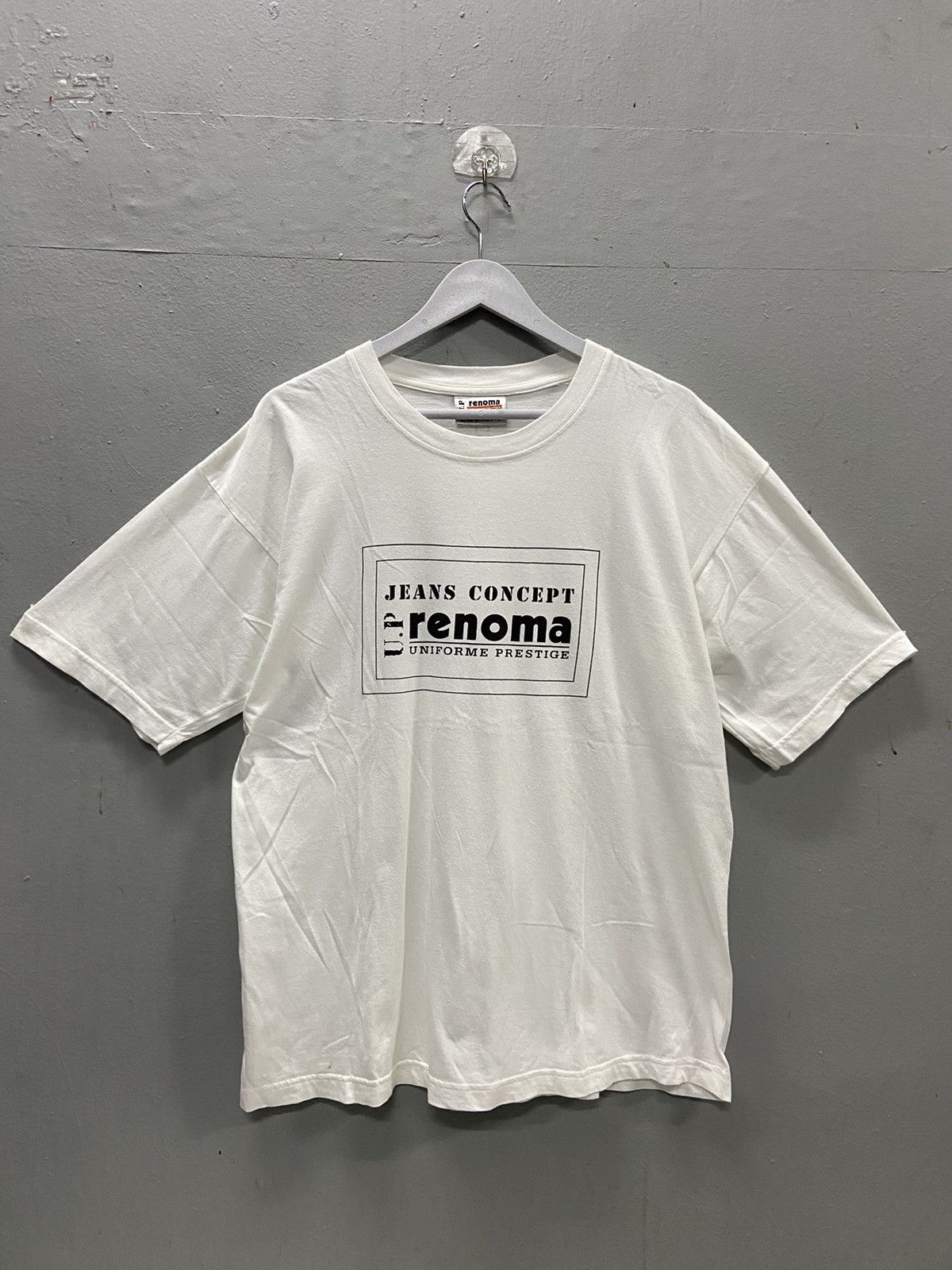 トップス U.P  renoma UP RENOMA JEANS CONCEPT WHITE TEE SHIRT